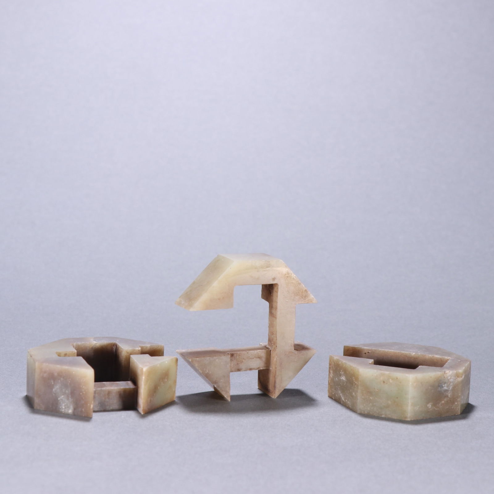 A beautiful Hetian jade Luban lock - 7