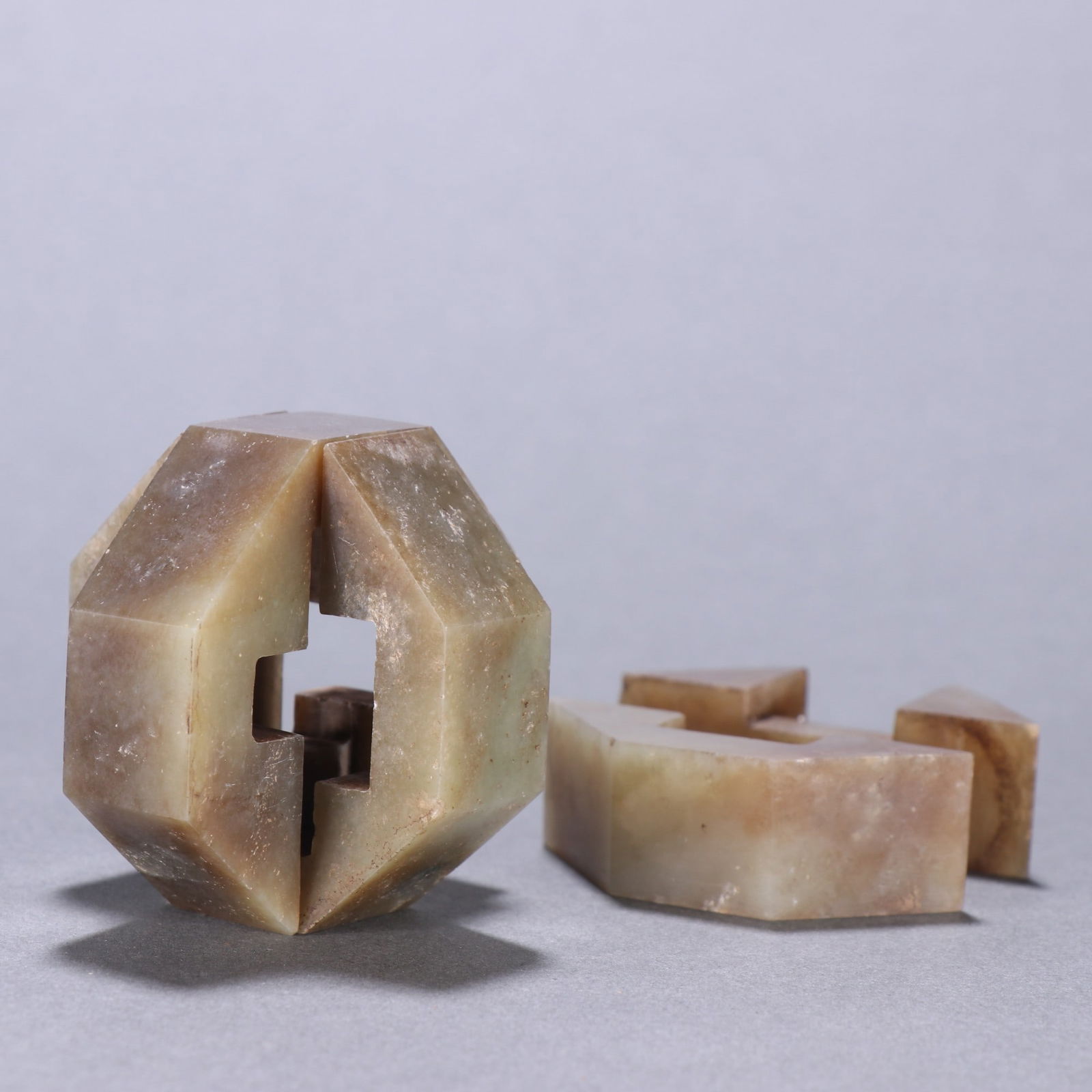 A beautiful Hetian jade Luban lock - 9