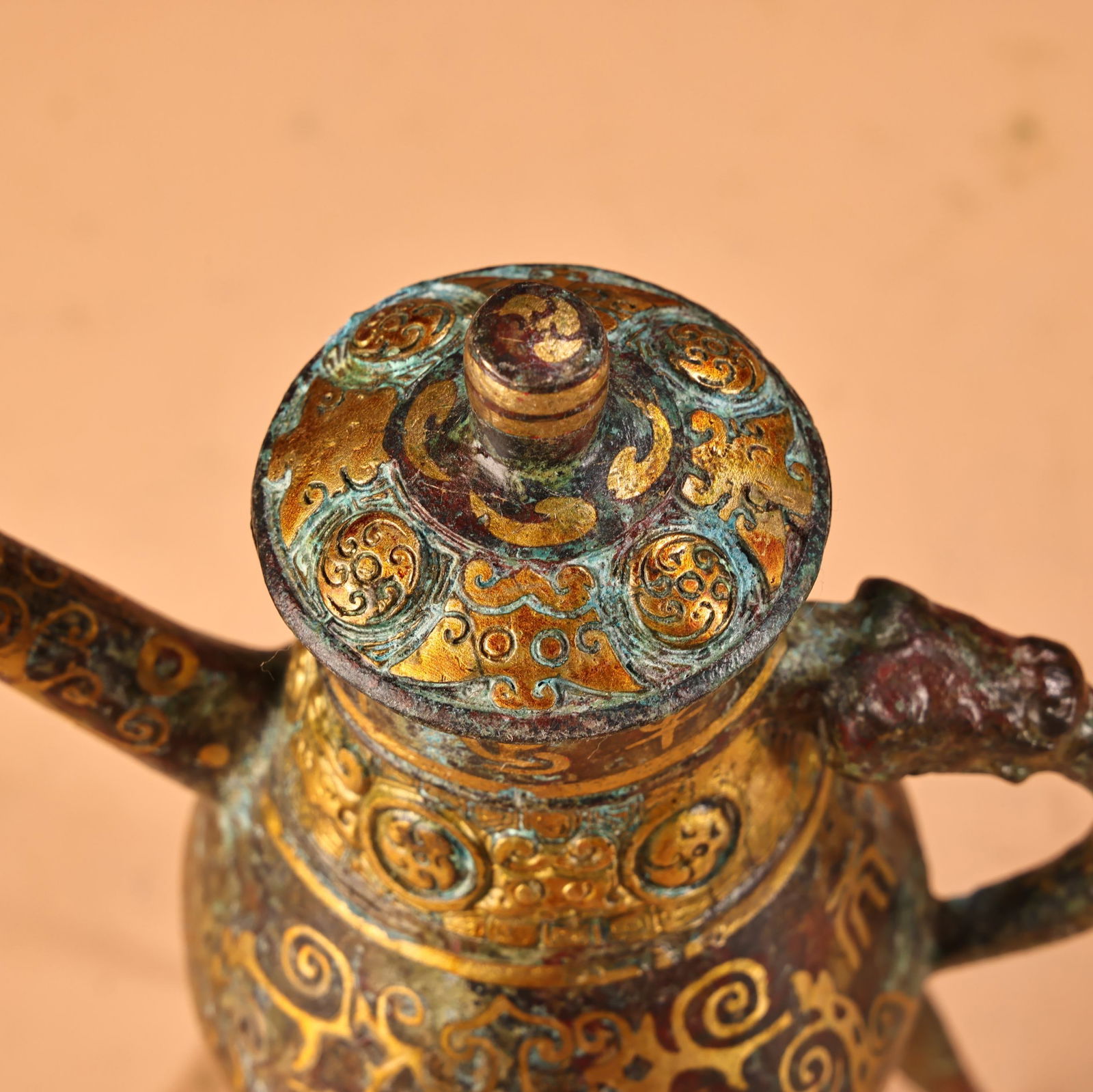 A fine bronze wrong gin jug - 2