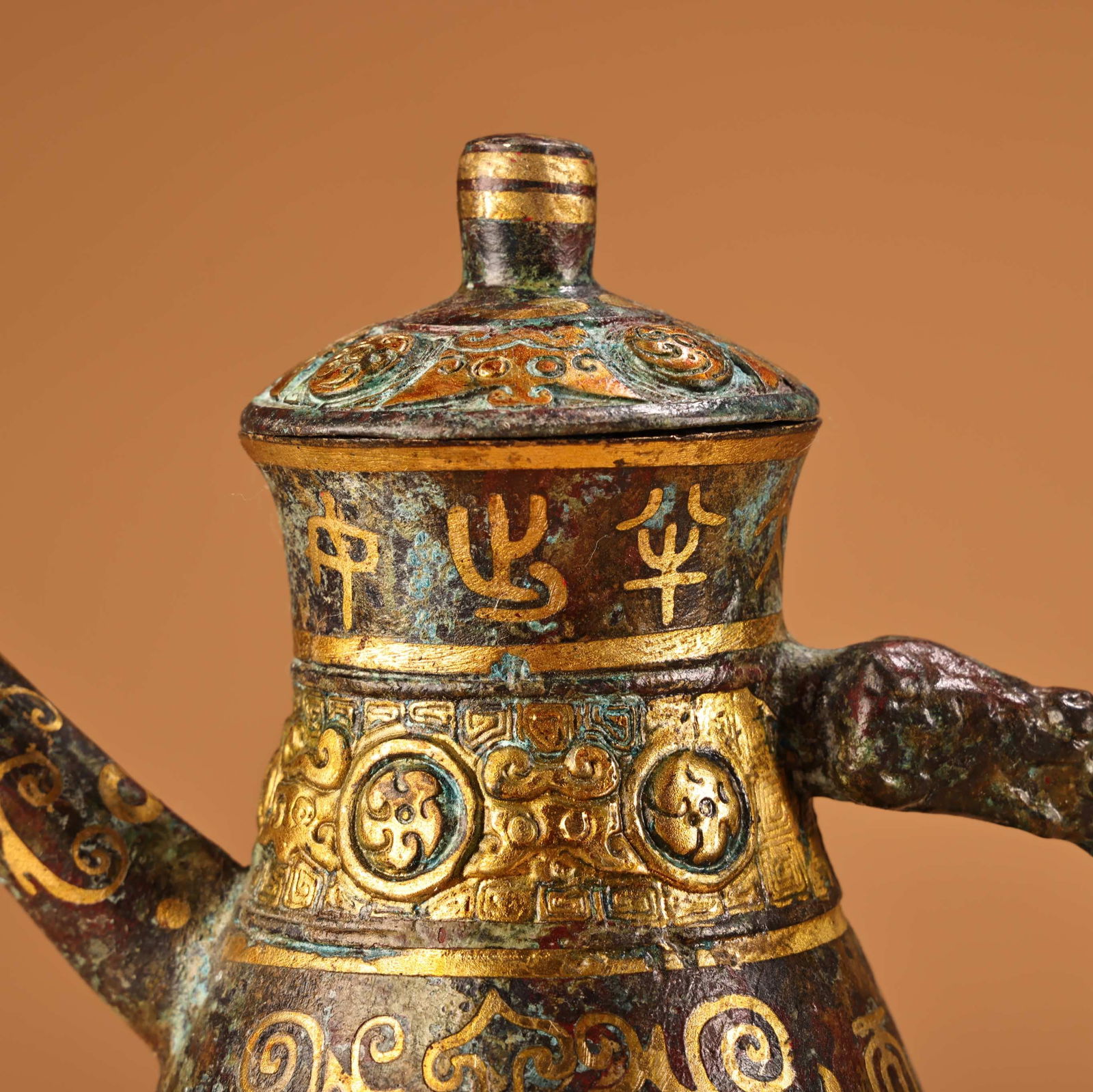 A fine bronze wrong gin jug - 3