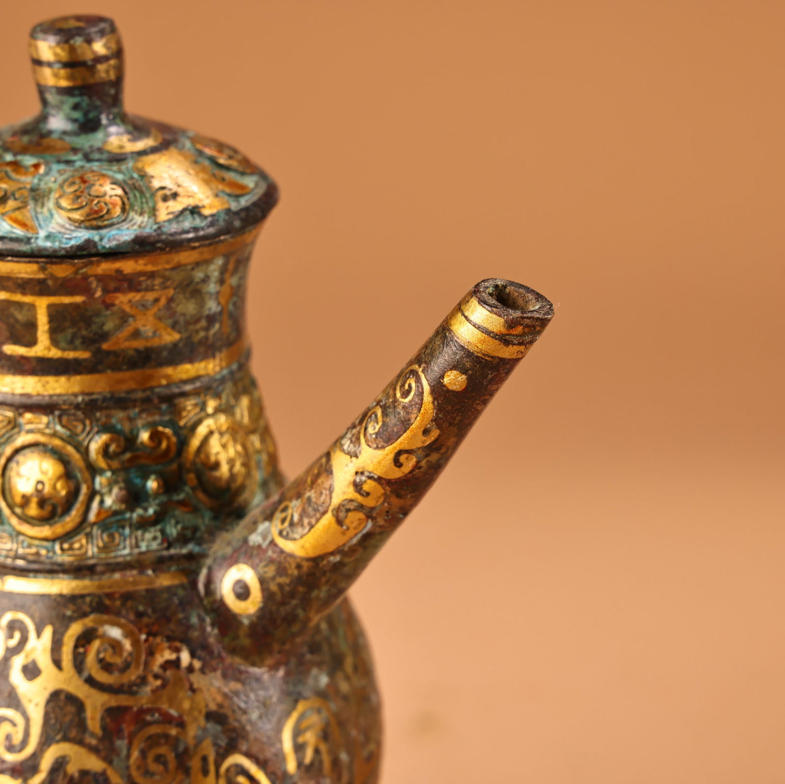 A fine bronze wrong gin jug - 6