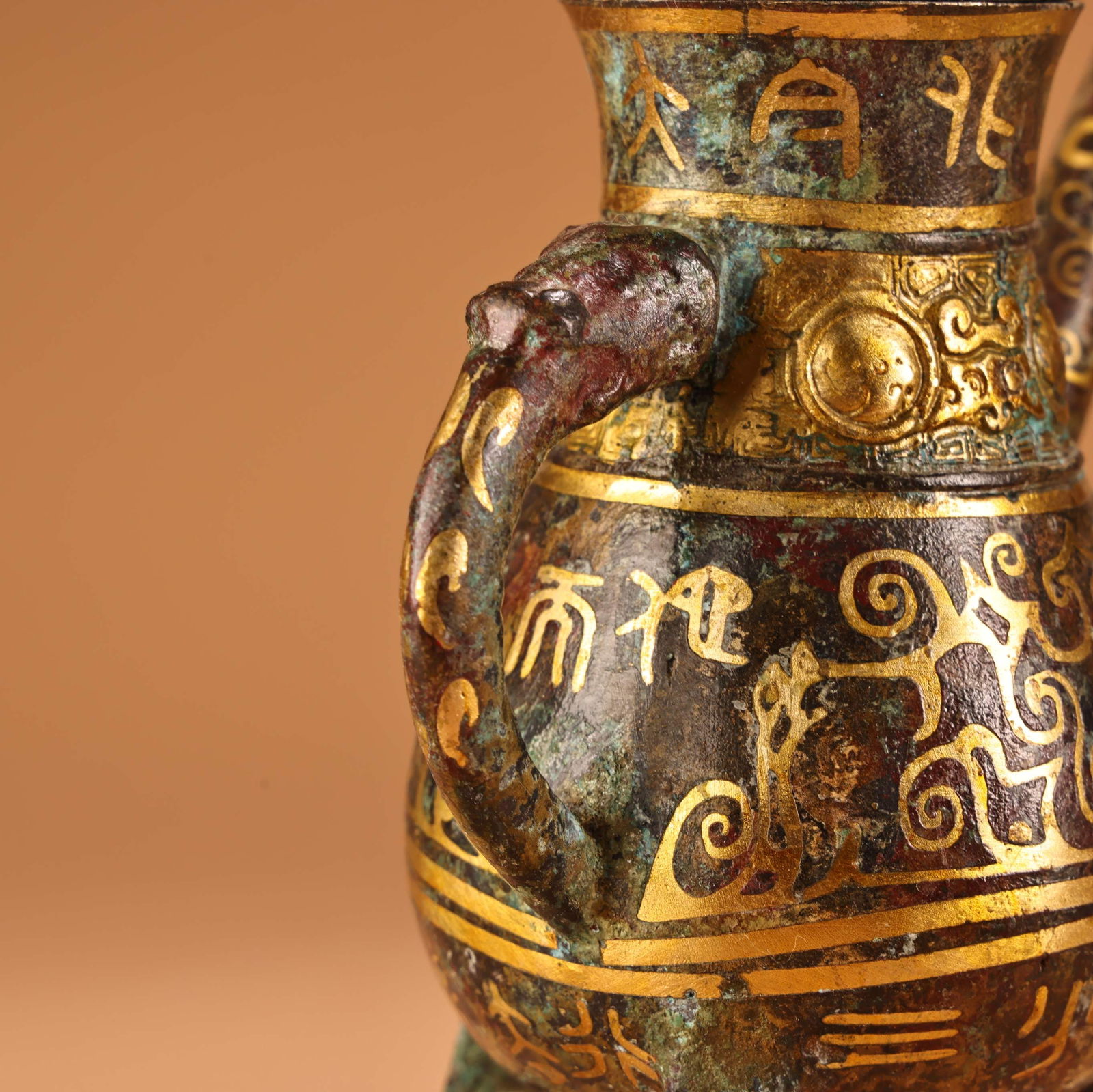 A fine bronze wrong gin jug - 7