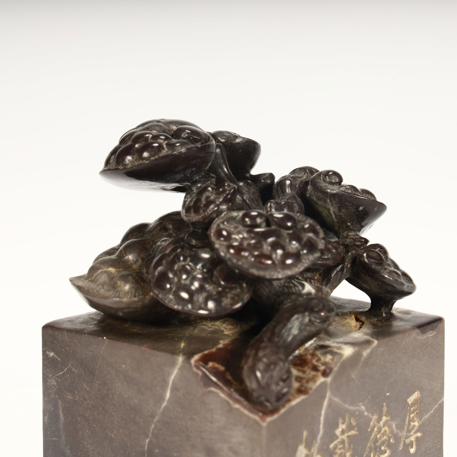 A Qing Dynasty Shoushan stone Ganoderma lucidum pattern seal - 7