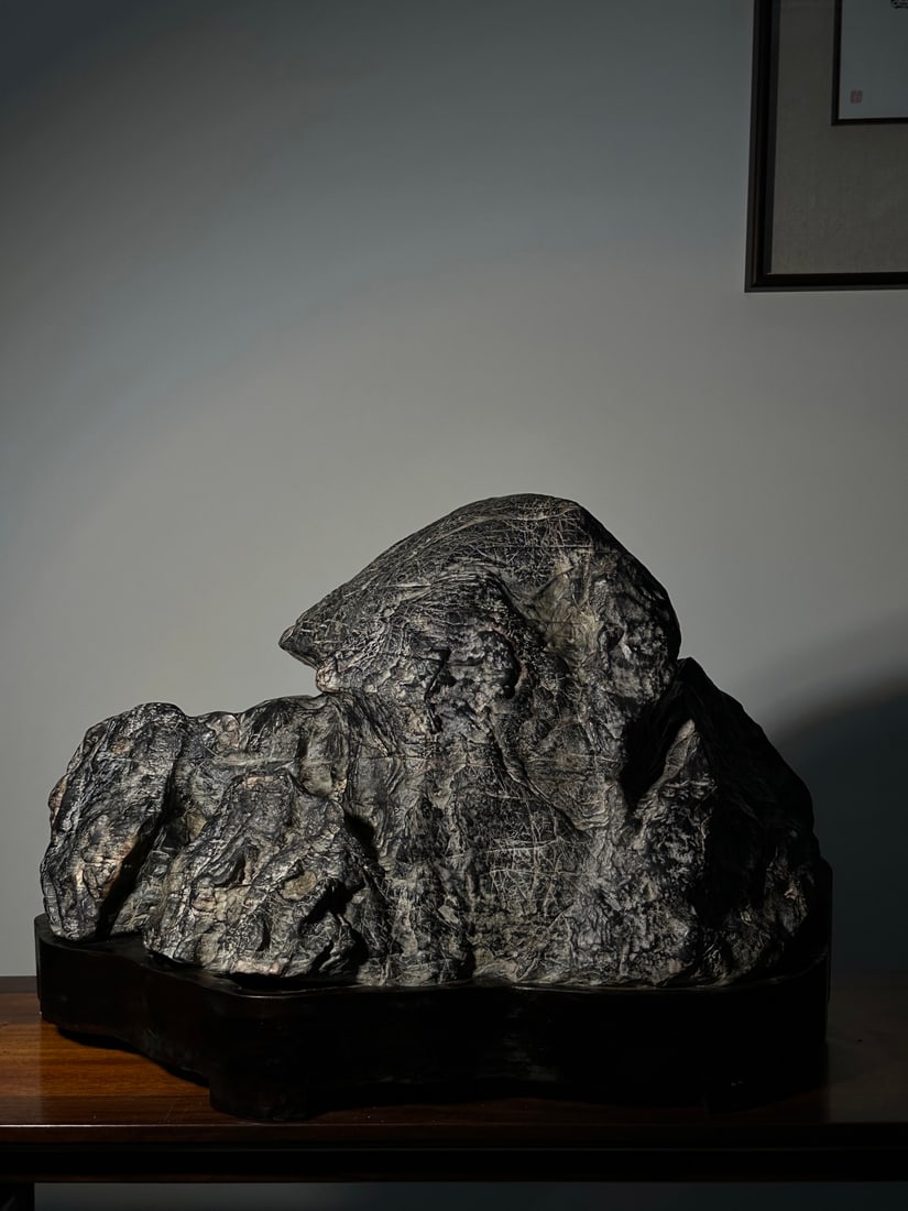 A beautiful Lingbi stone backing - 7