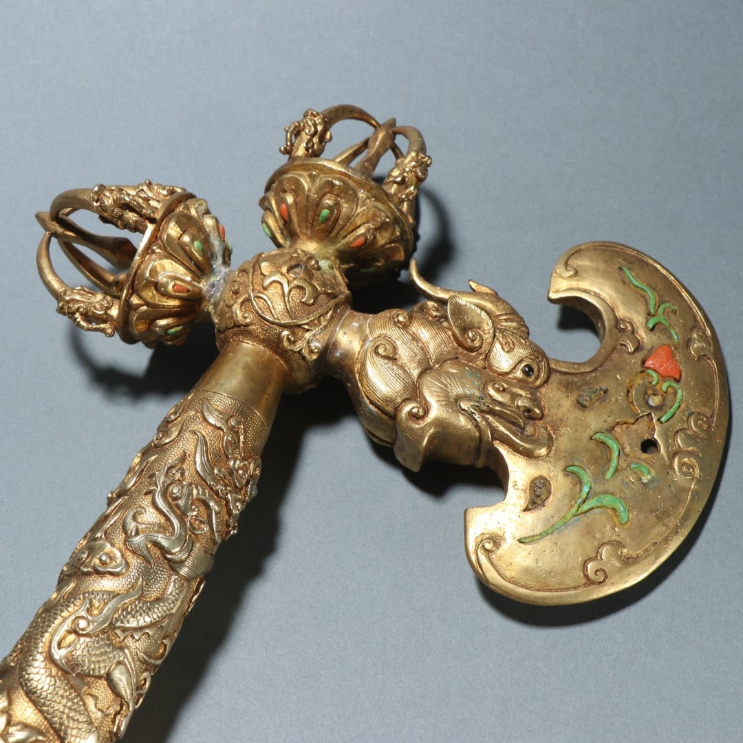 A fine copper-gilt diamond axe - 2