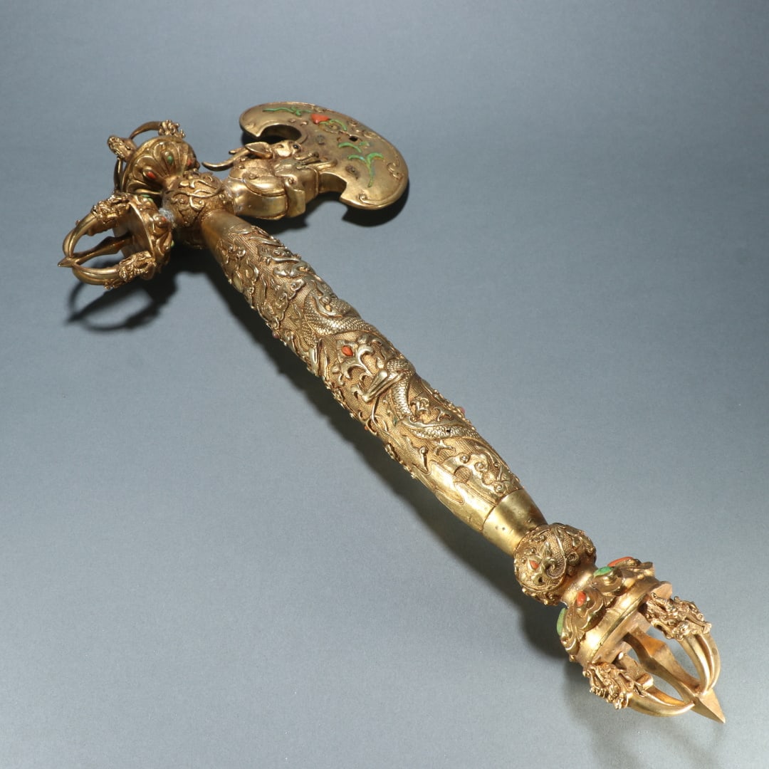 A fine copper-gilt diamond axe - 4