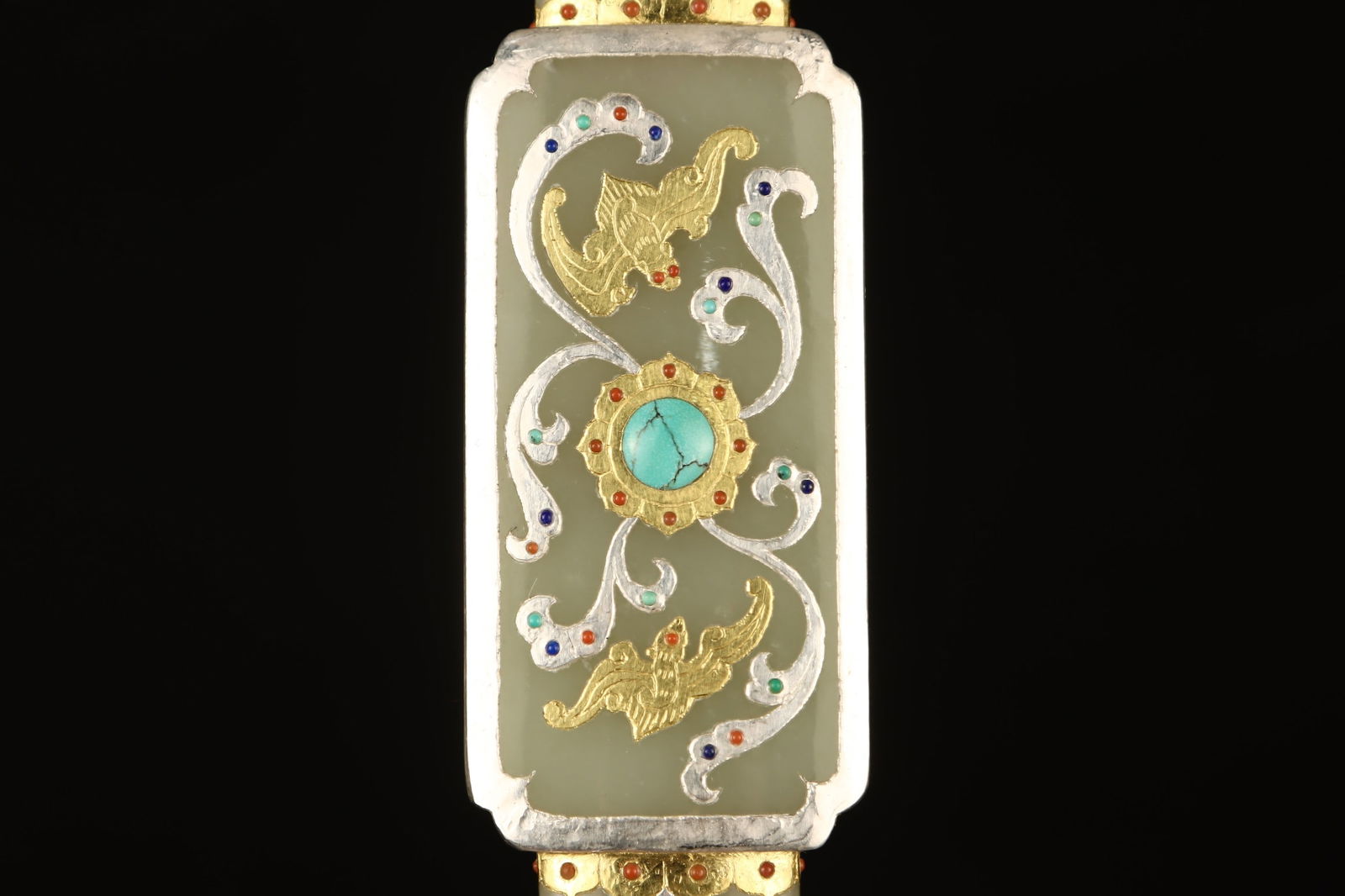 A beautiful wrong gold and silver jade ornament - 5