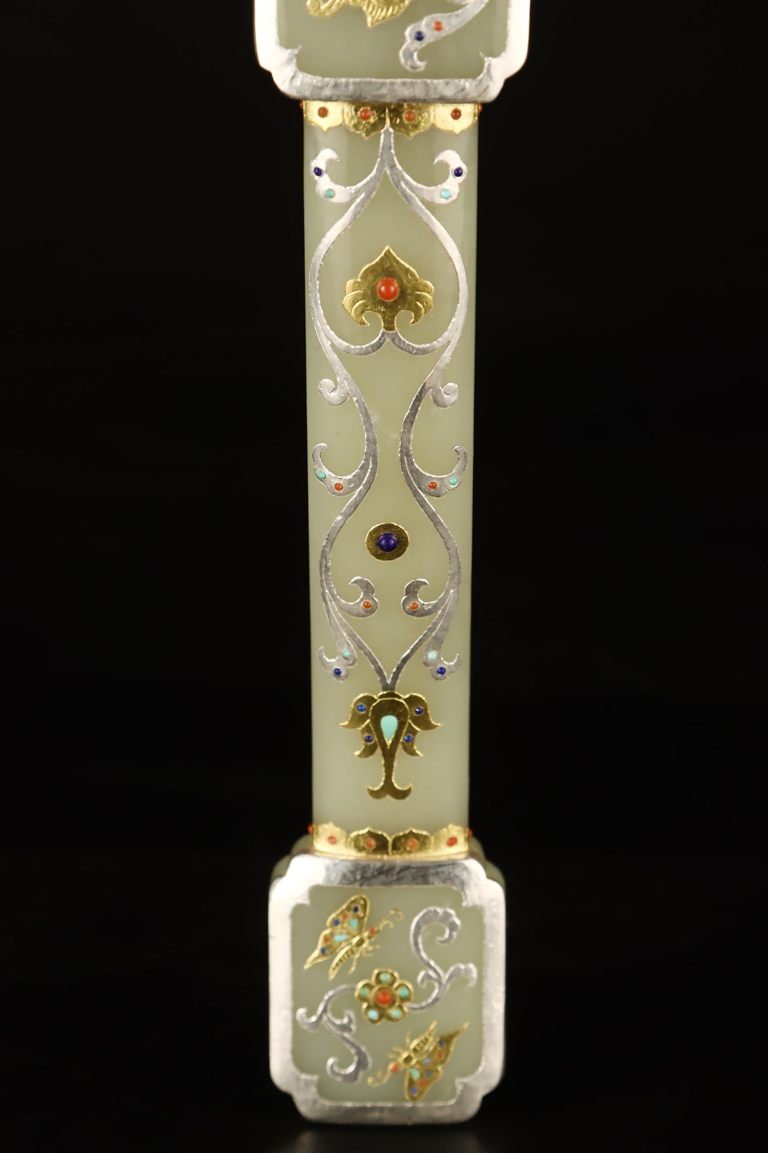 A beautiful wrong gold and silver jade ornament - 6