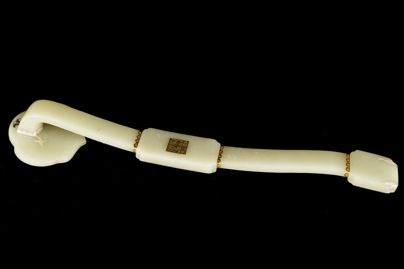 A beautiful wrong gold and silver jade ornament - 8