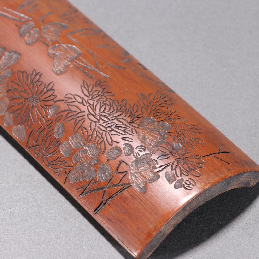 A famous bamboo carved pattern armrest - 2
