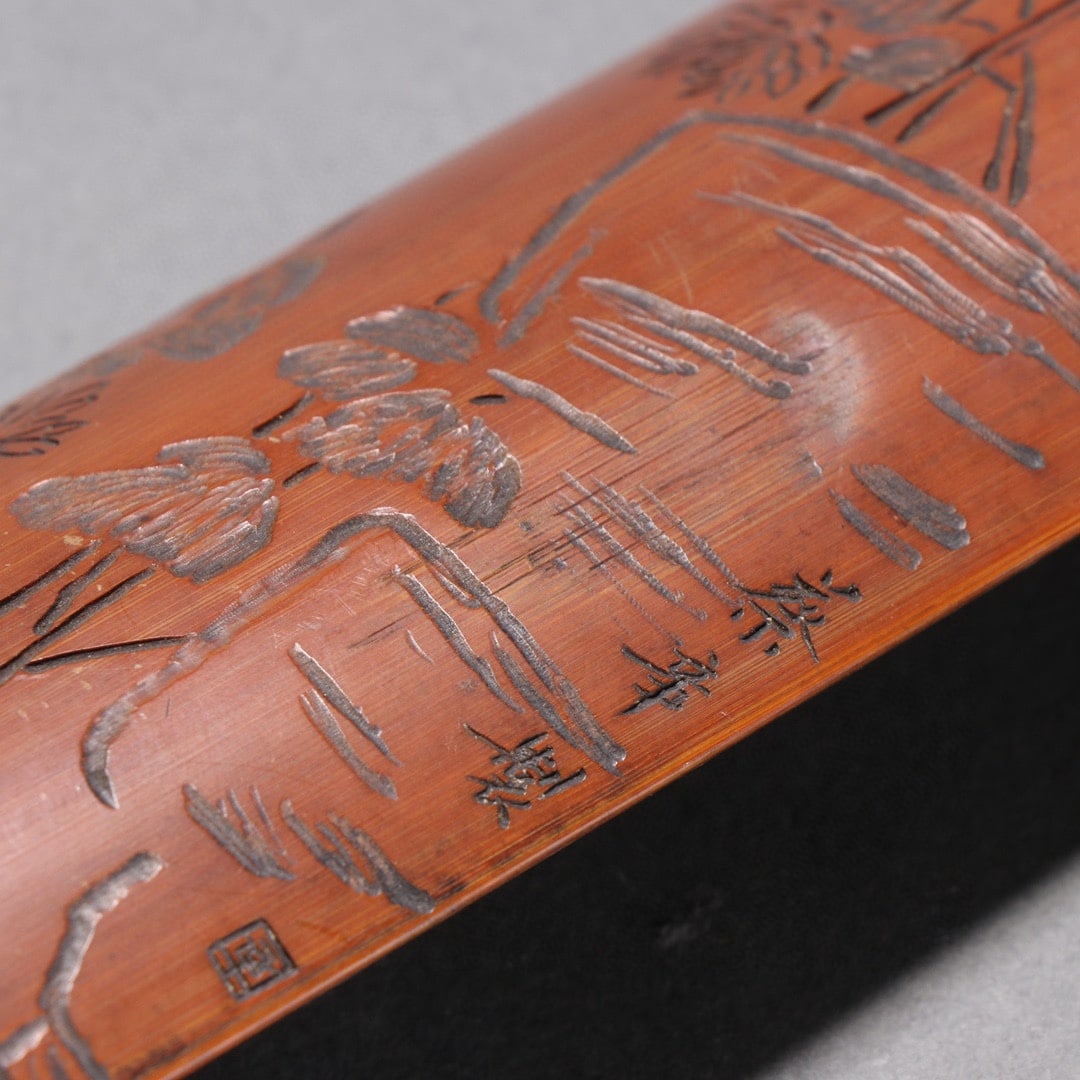 A famous bamboo carved pattern armrest - 6