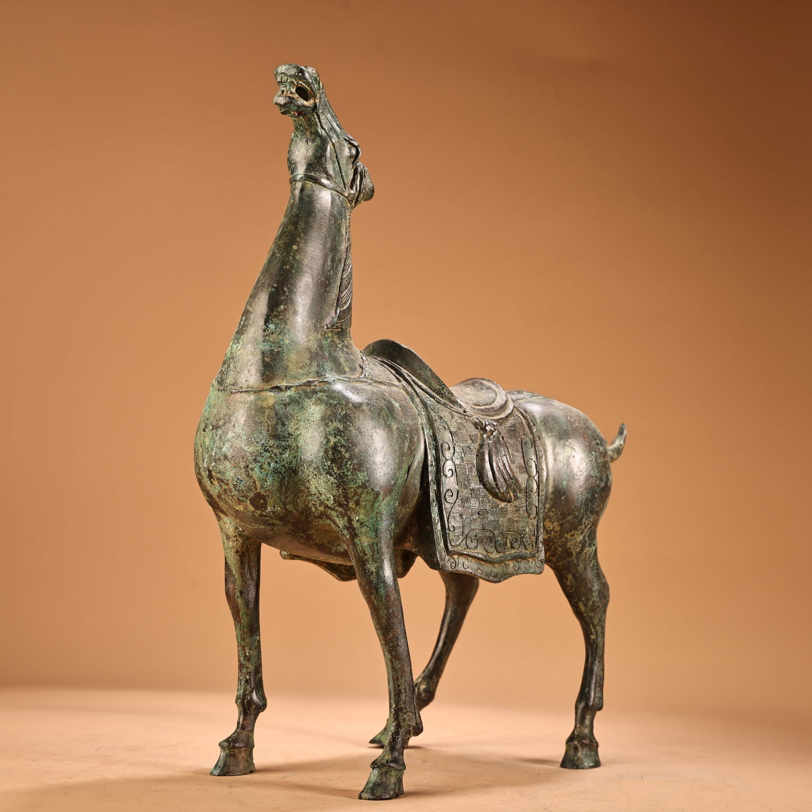 A fine bronze head-up horse - 3