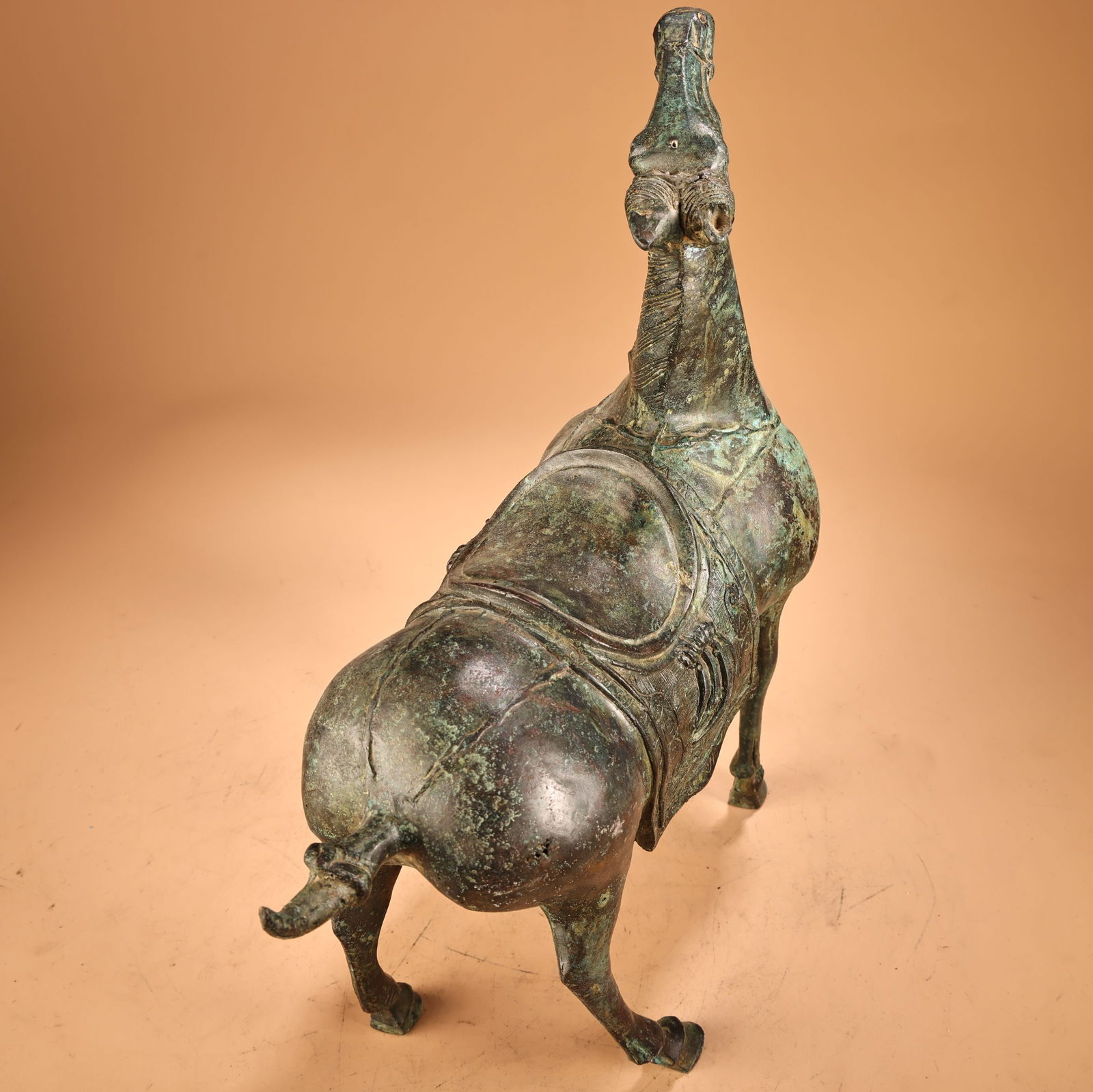 A fine bronze head-up horse - 5