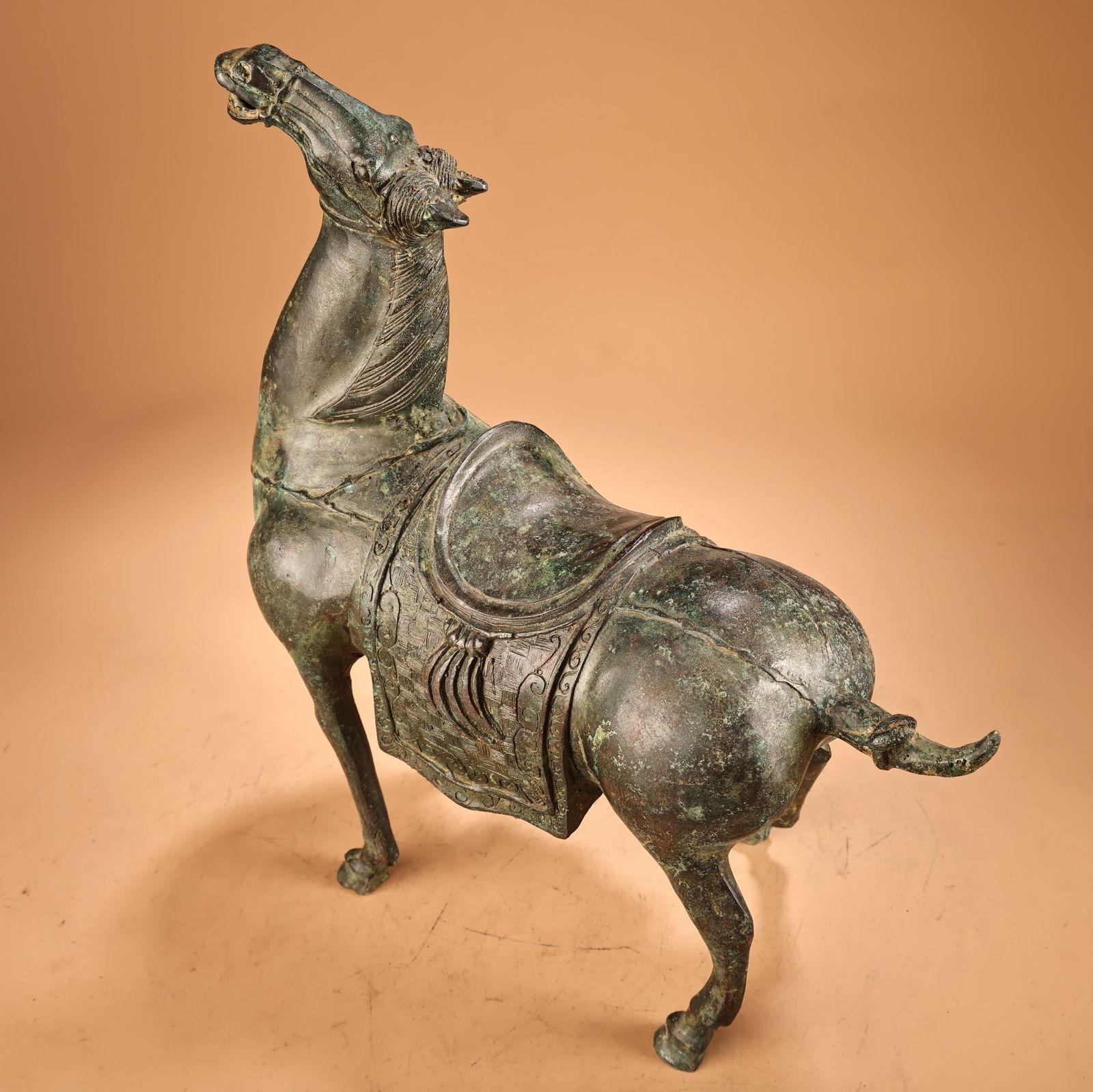 A fine bronze head-up horse - 6