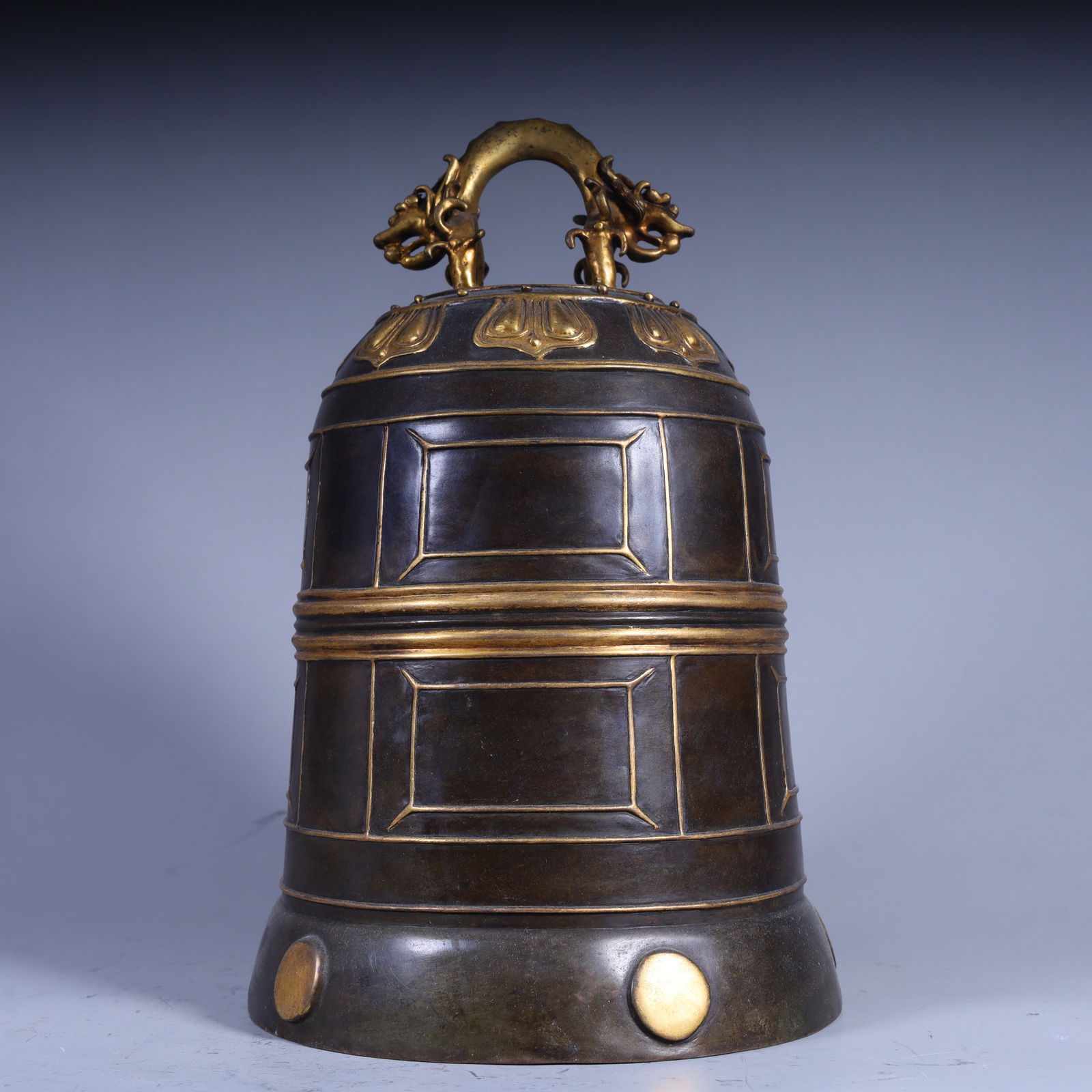 A bronze dragon beam bell from the Qing Dynasty (1 of 11)