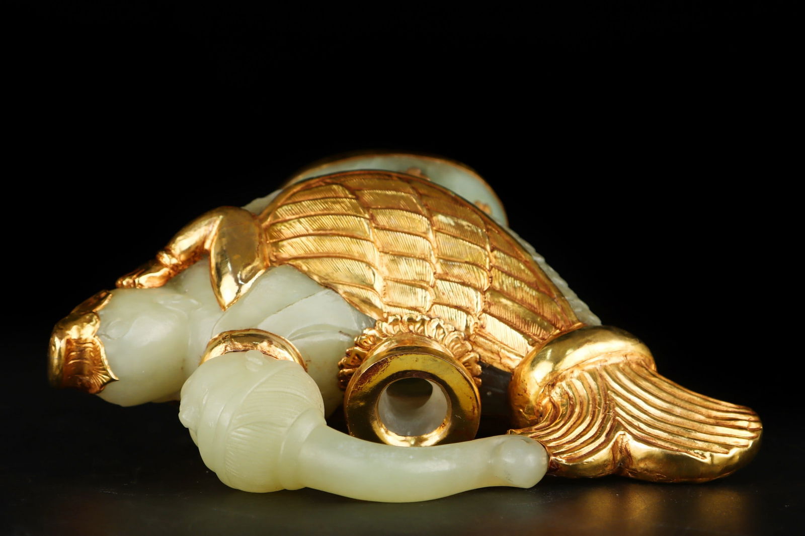 A beautiful gilded jade pot - 7