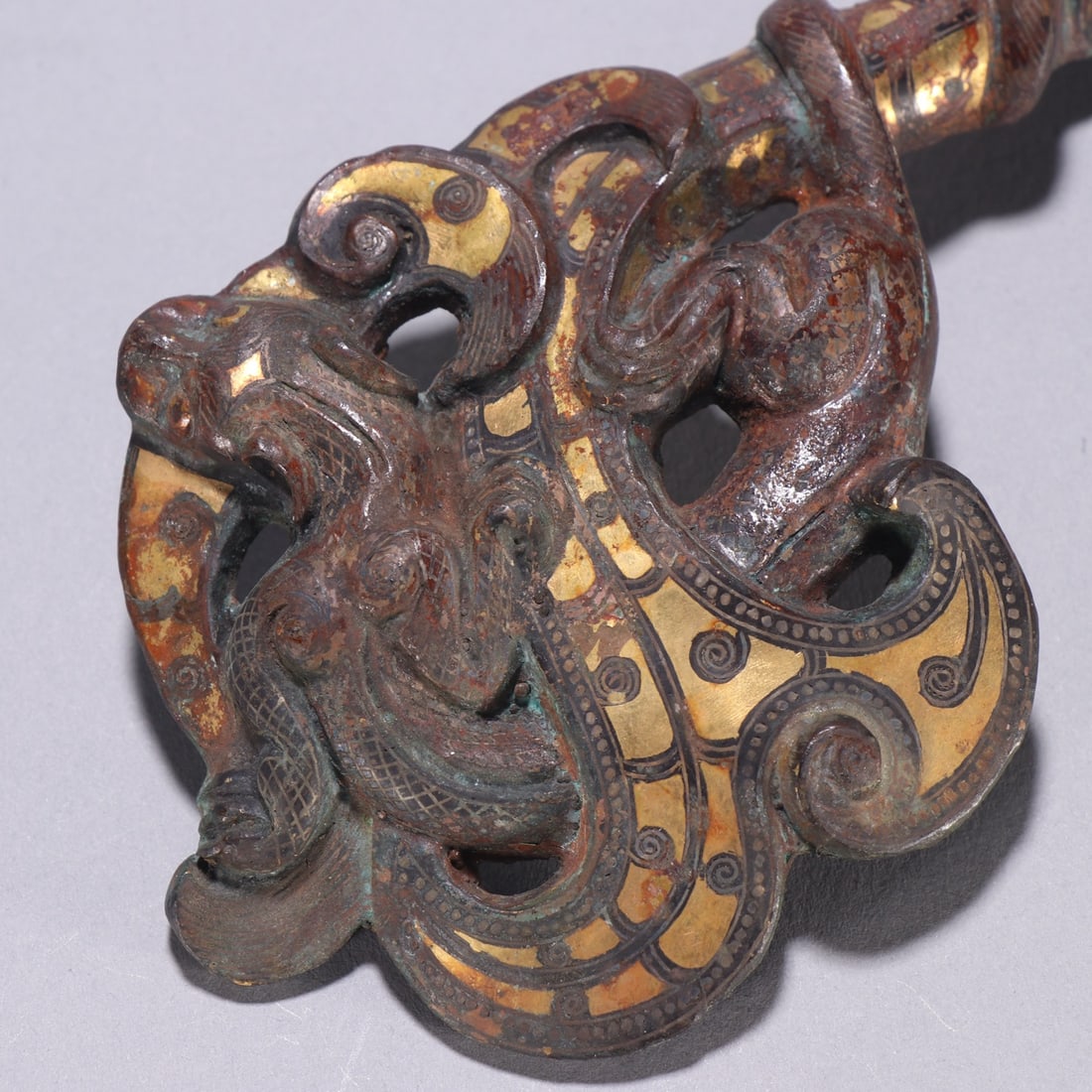 A Han Dynasty copper dragon belt hook - 2