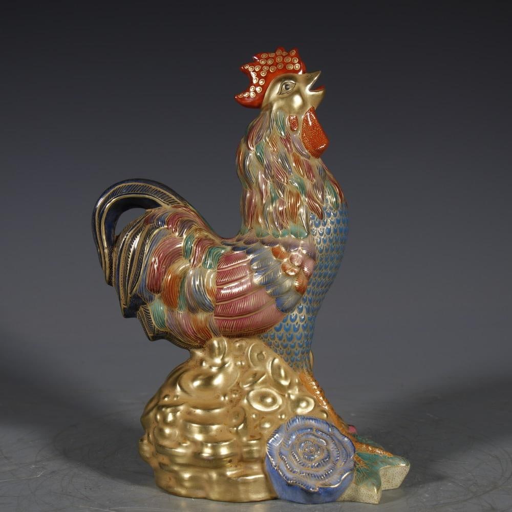 A pure gold enamel rooster made in the Qianlong period of the Qing Dynasty (1 of 8)