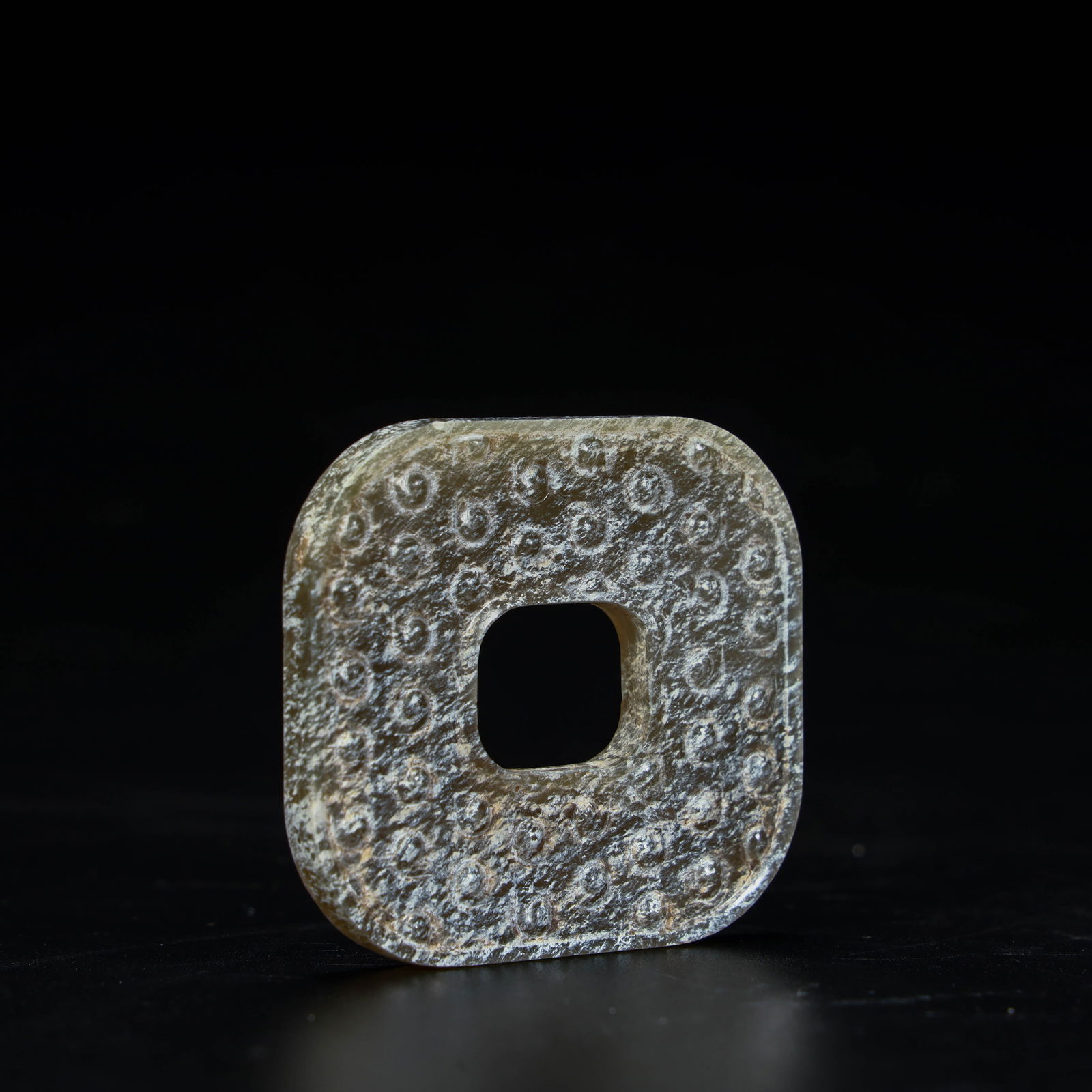 A beautiful grain-patterned jade square - 2