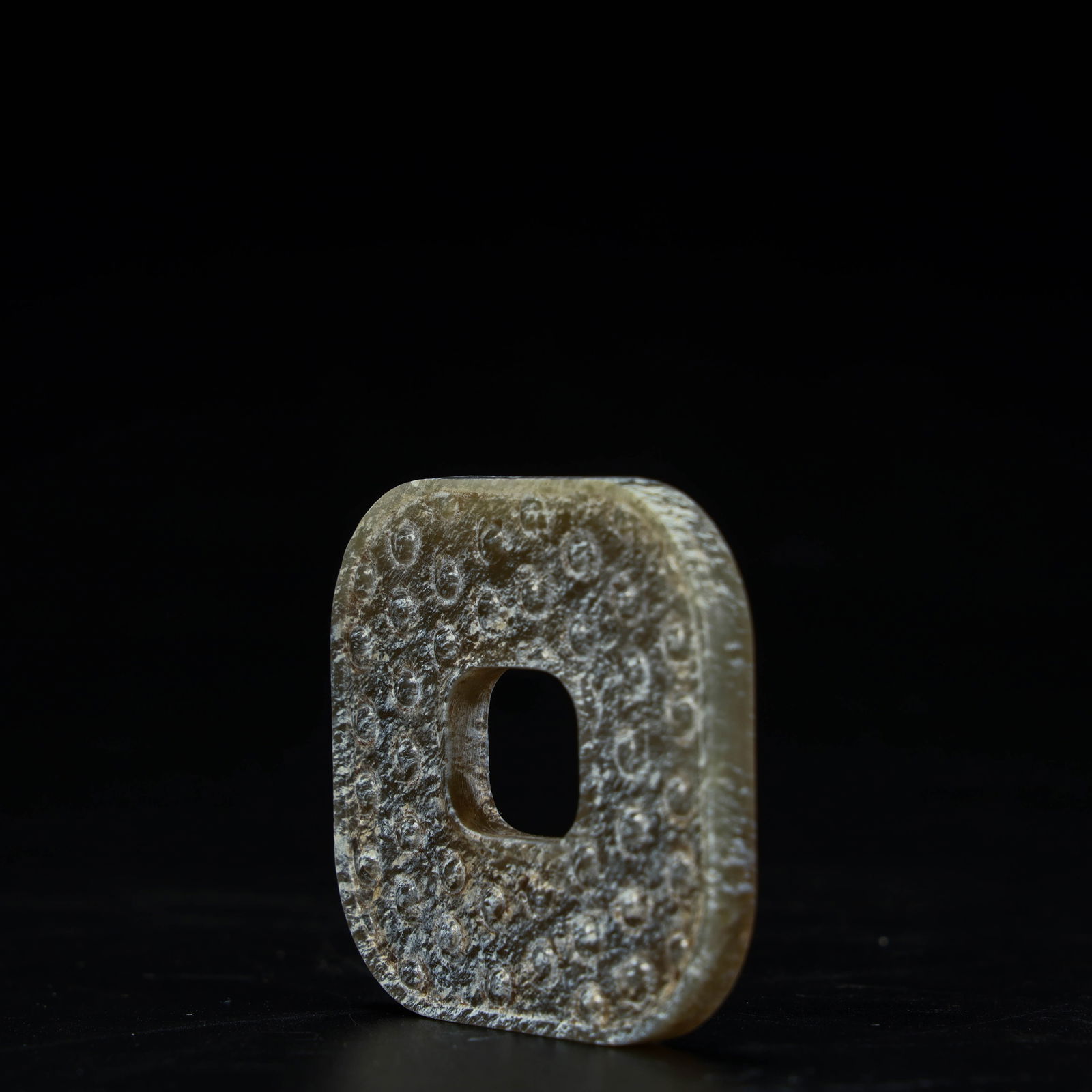 A beautiful grain-patterned jade square - 3