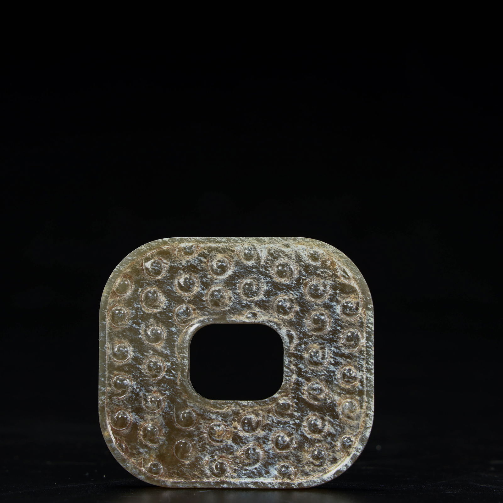 A beautiful grain-patterned jade square - 4