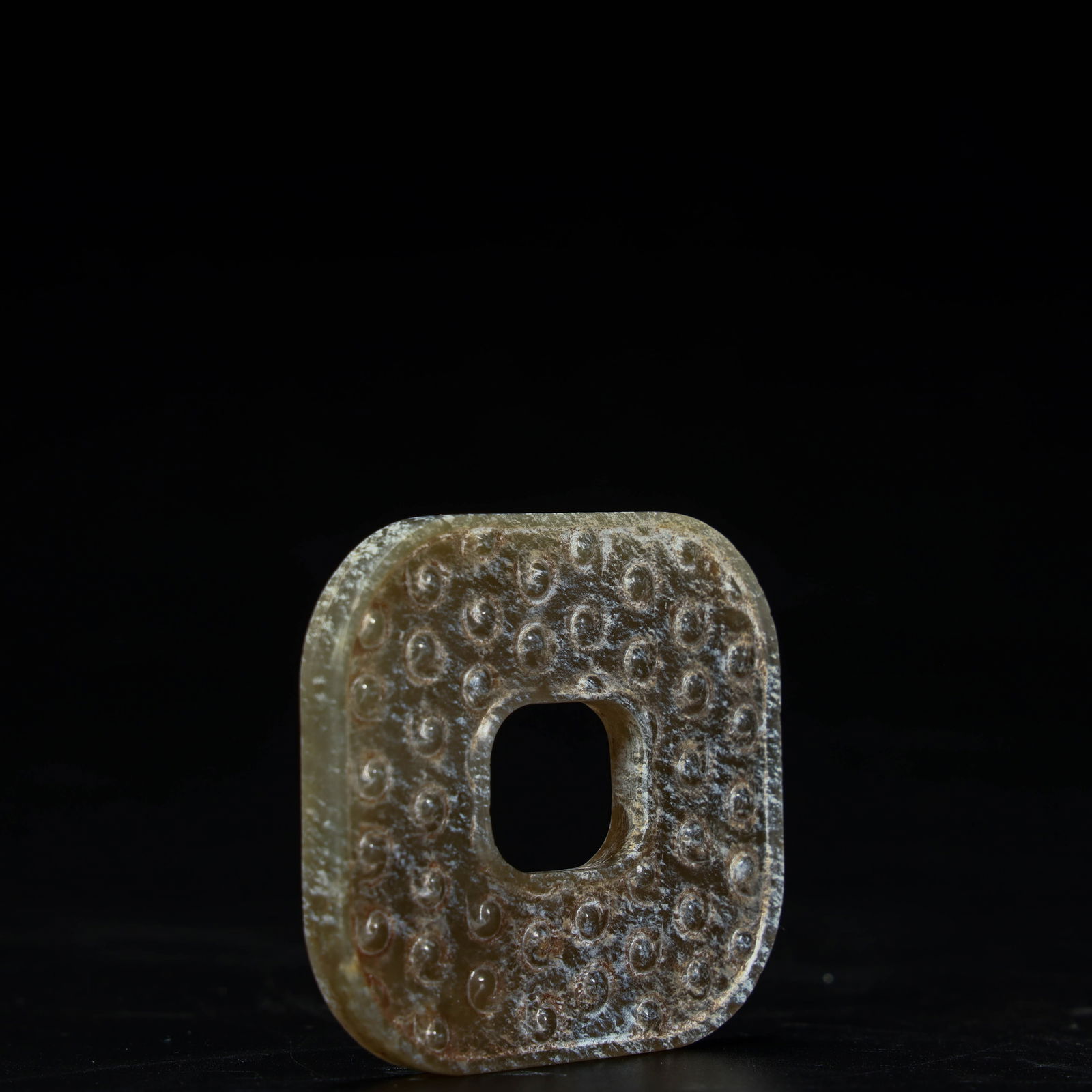 A beautiful grain-patterned jade square - 5