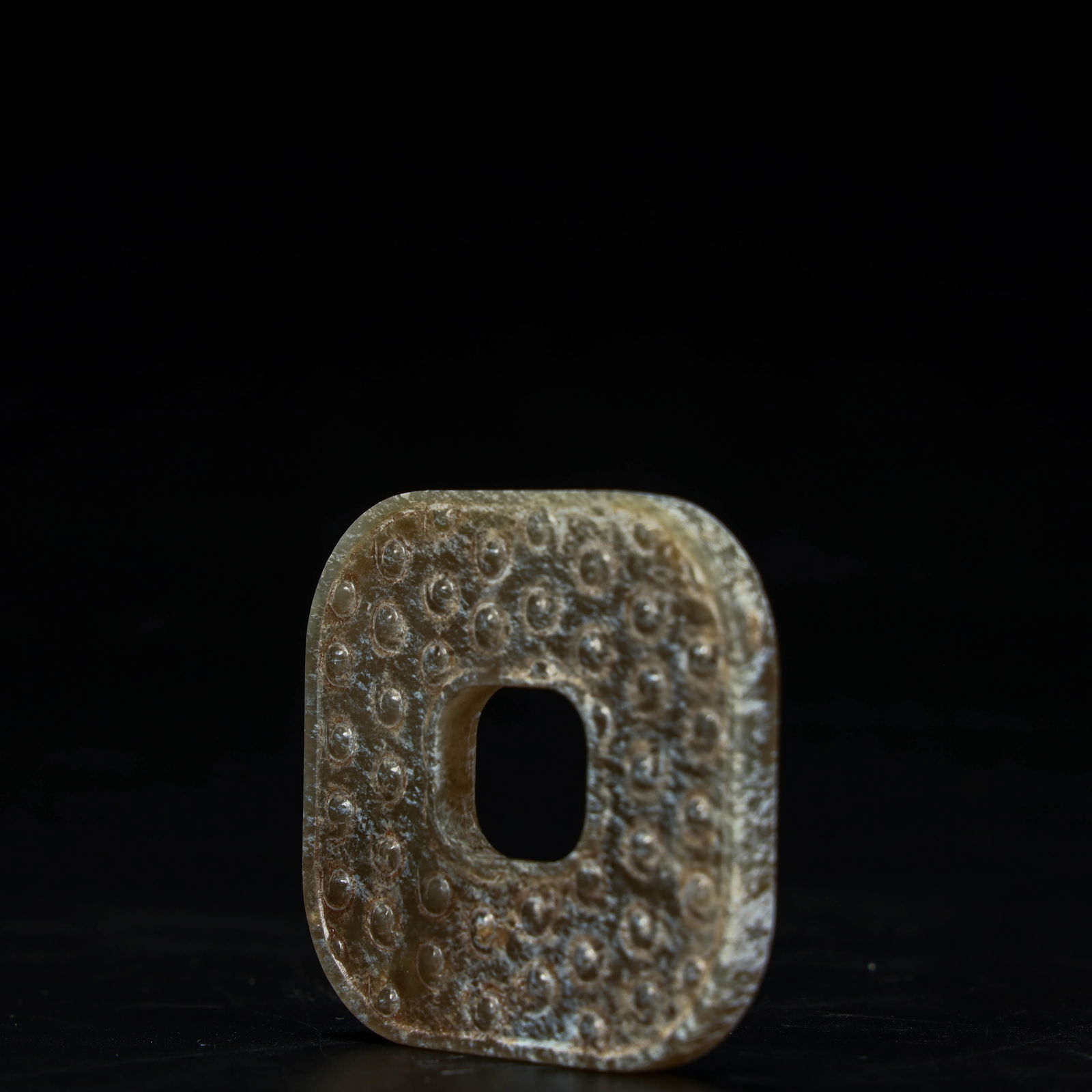 A beautiful grain-patterned jade square - 6