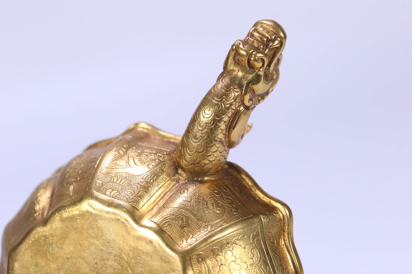 A beautiful copper-gilt dragon ear cup - 7