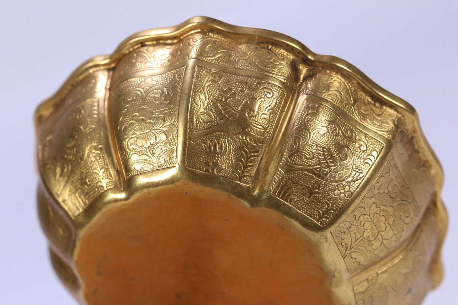 A beautiful copper-gilt dragon ear cup - 8