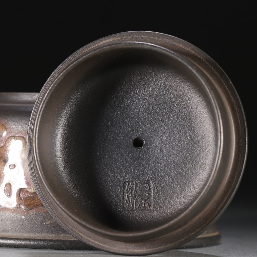 A famous purple sand plum pattern teapot - 3