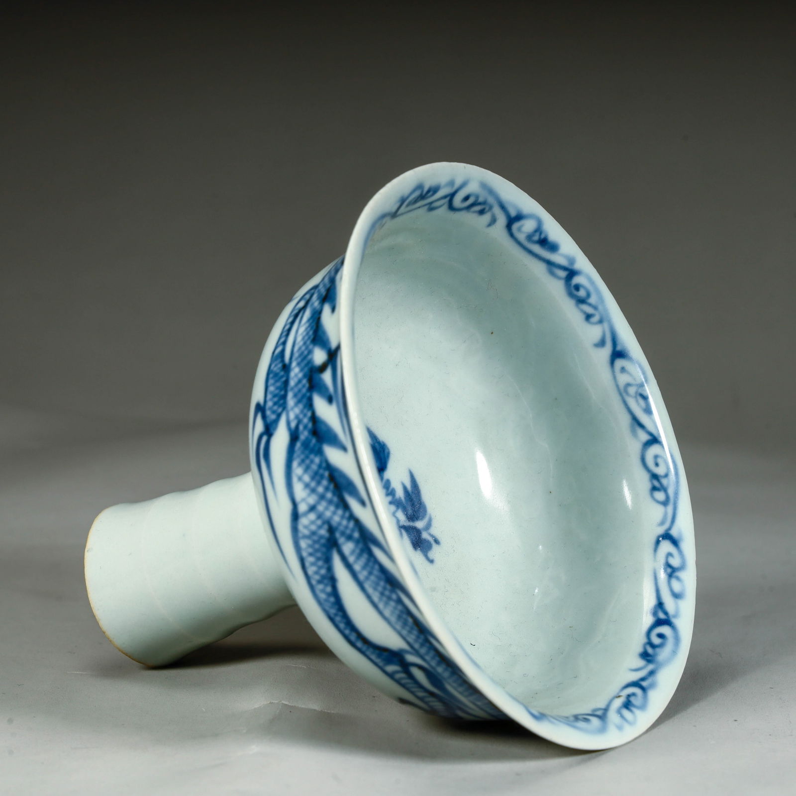 A Qing Dynasty cloud dragon pattern floral goblet - 7