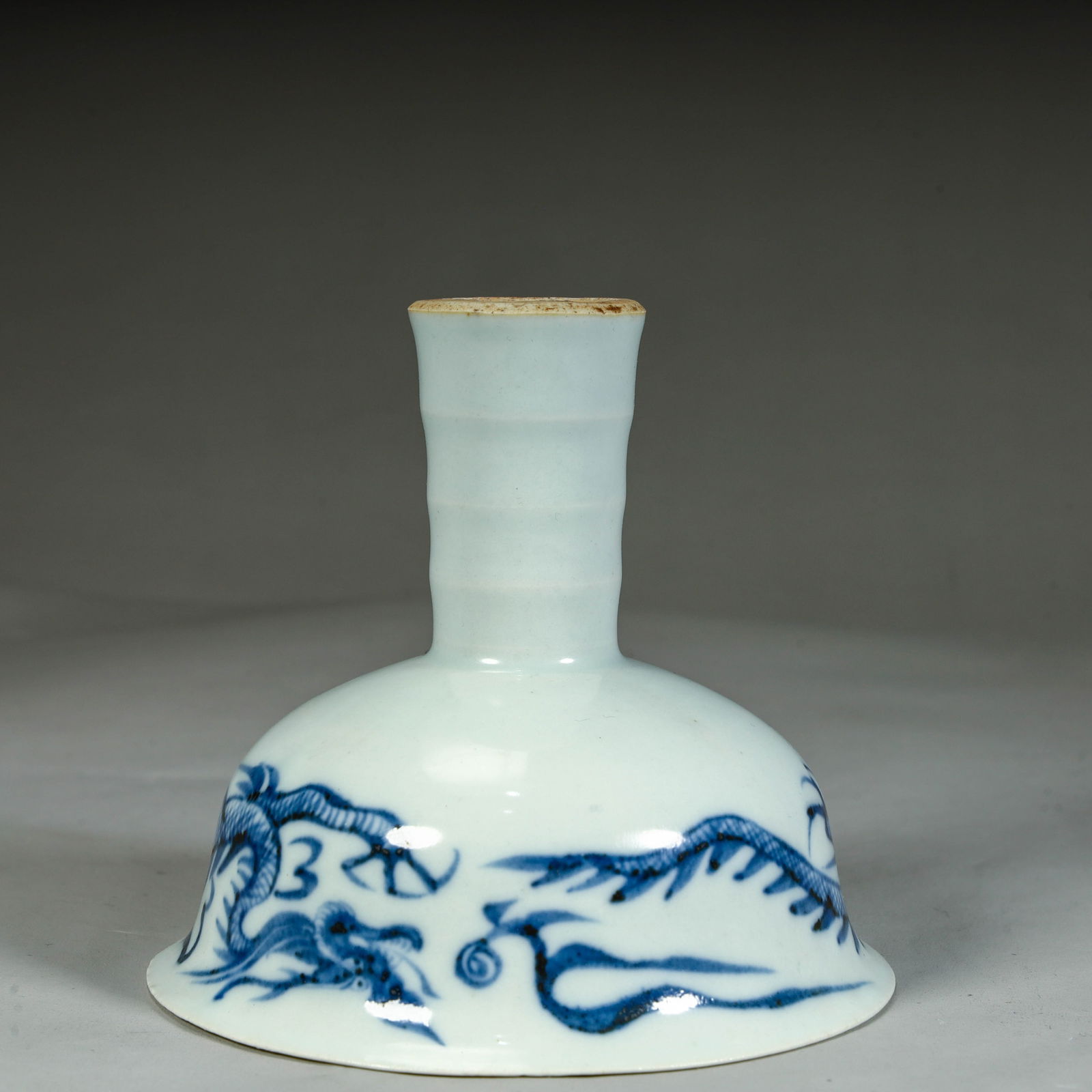 A Qing Dynasty cloud dragon pattern floral goblet - 8