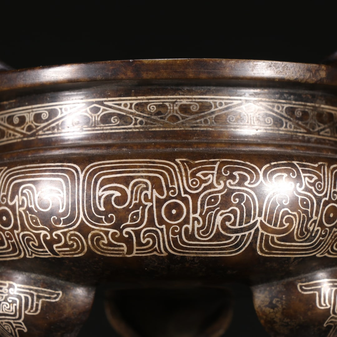 A fine stone old copper and silver three-legged aroma diffuser - 5