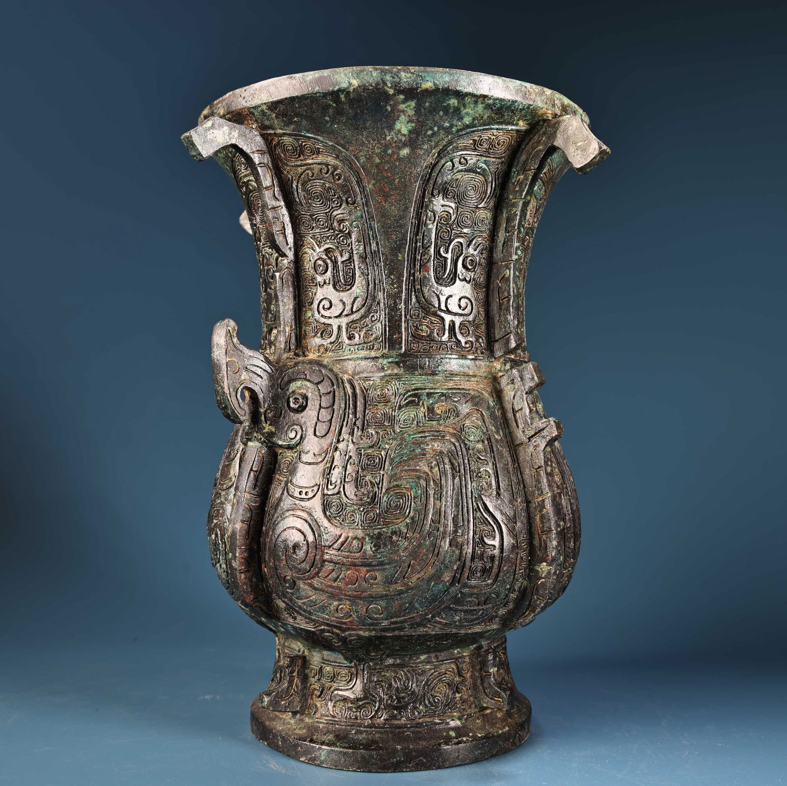 A fine bronze bird print jar - 2