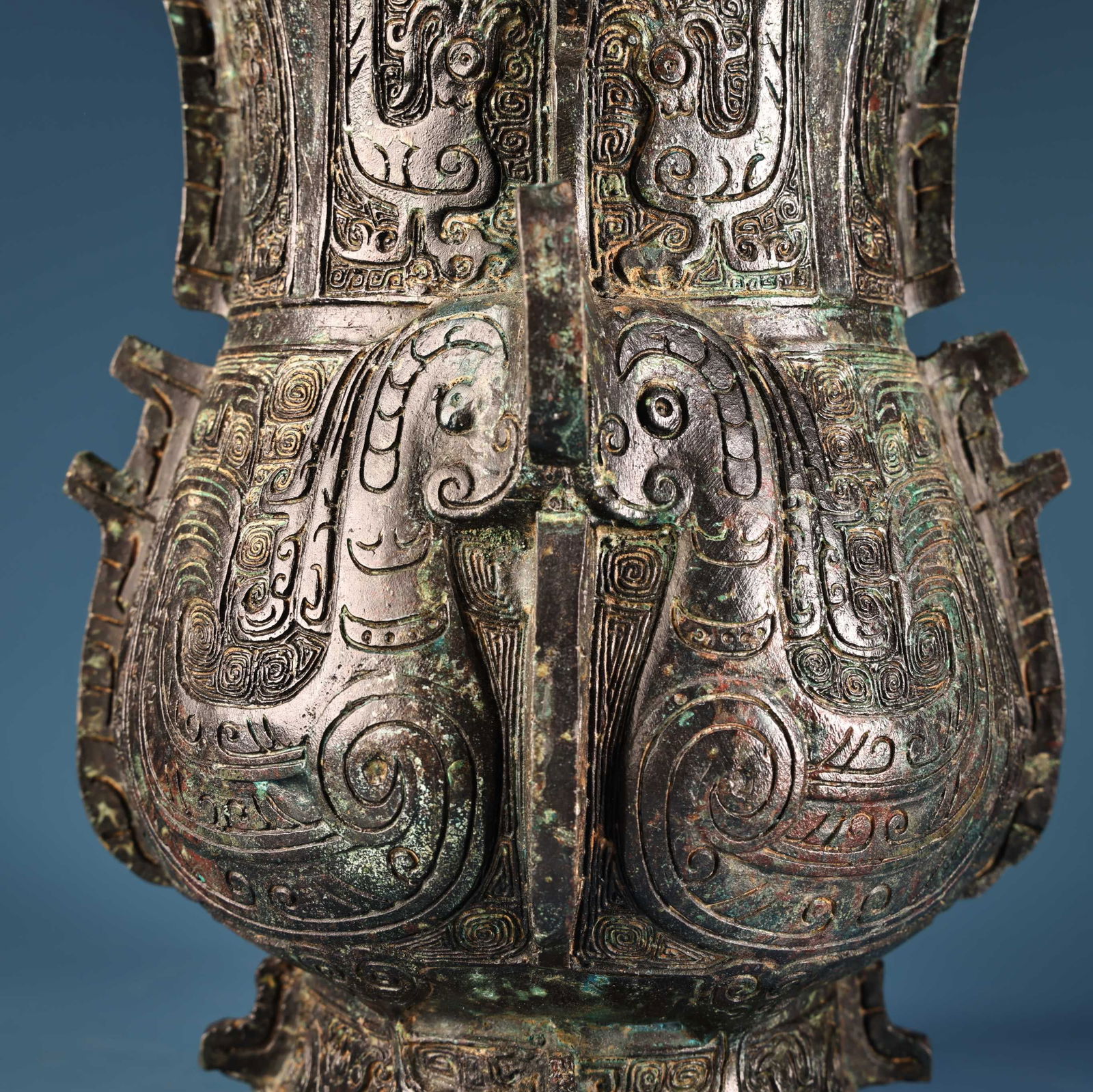 A fine bronze bird print jar - 5