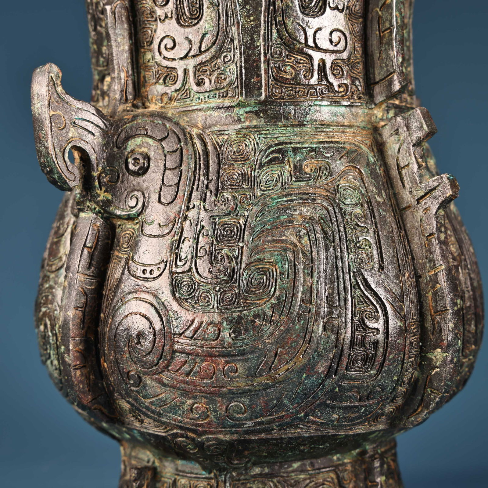 A fine bronze bird print jar - 6