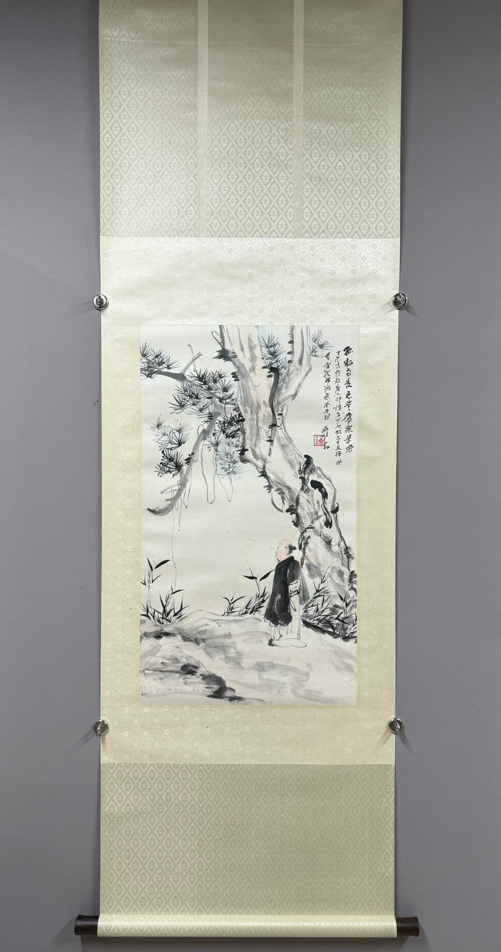 A picture of Zhang Daqian's cane: Zhang Daqian's cane picture Size:Painting coreSize:80cmx46cm (The Dimensions Of All Batches Are Manually Measured.If You Need More Detailed Information, Please Contact Our Customer