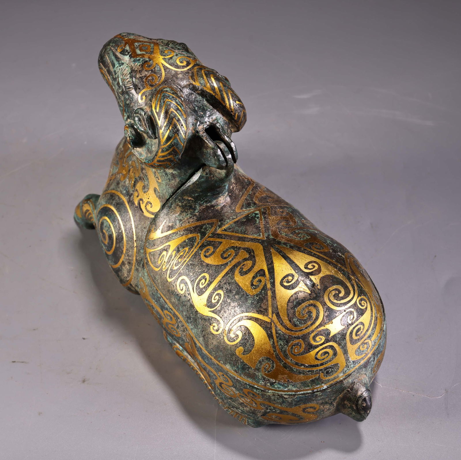 A fine bronze wrong golden sheep statue - 9