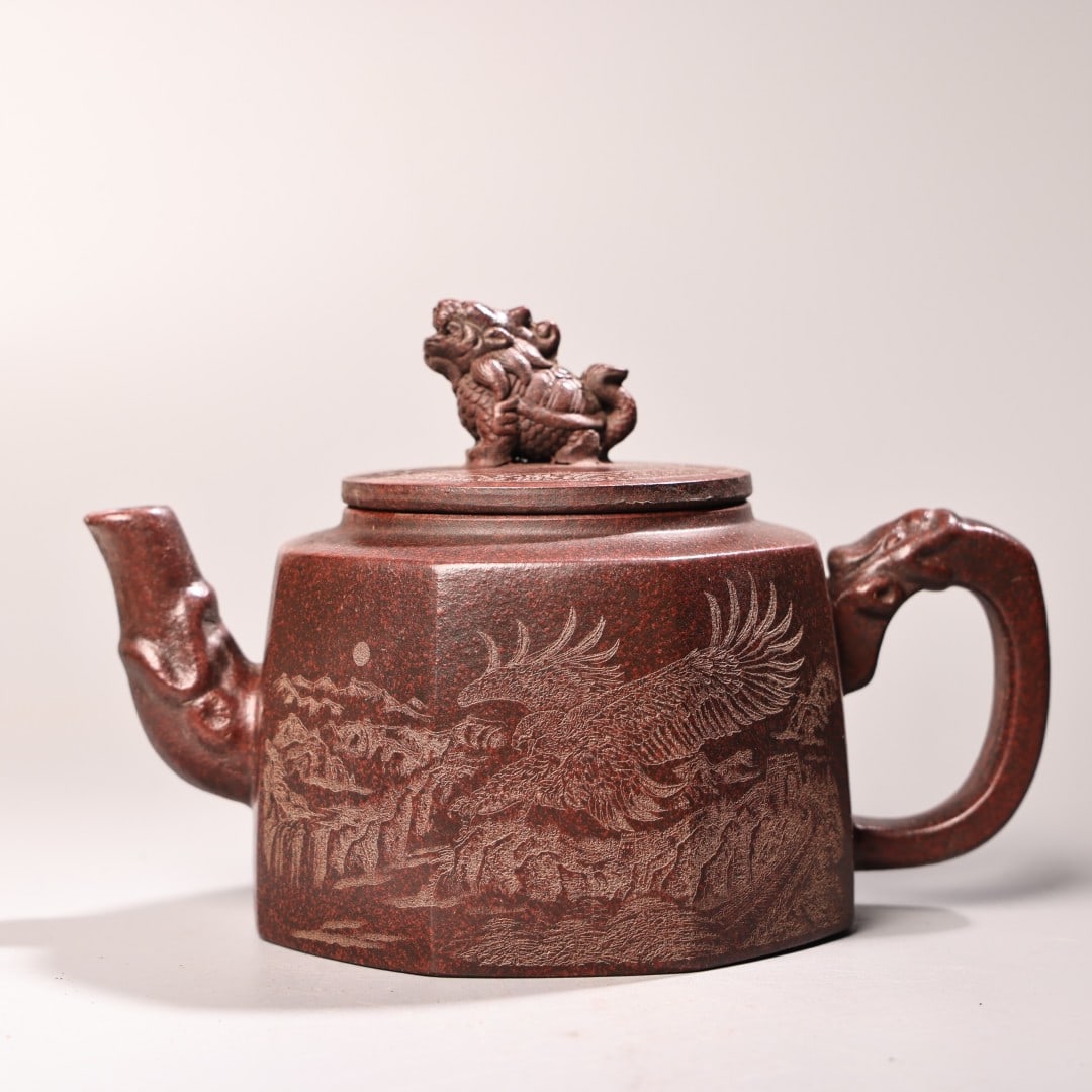 A high-end purple clay pot of Jingzhou raw mine is made by hand: Jingzhou raw mine high-end purple clay pot is handmade purple clay pot Size:H:11cmW:16cmW:0.4kg (The Dimensions Of All Batches Are Manually Measured.If You Need More Detailed