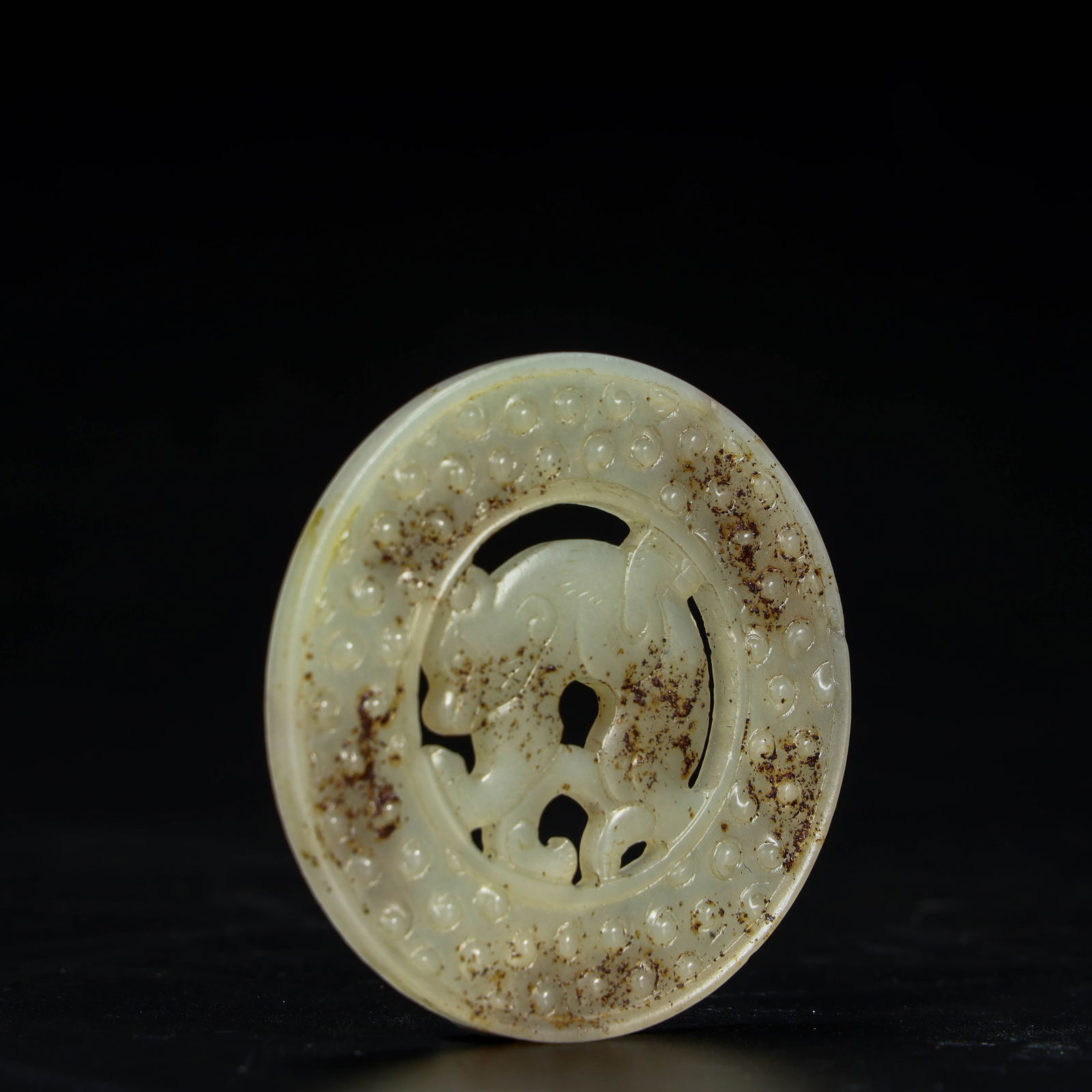 A beautiful hollow dragon valley pattern jade - 4