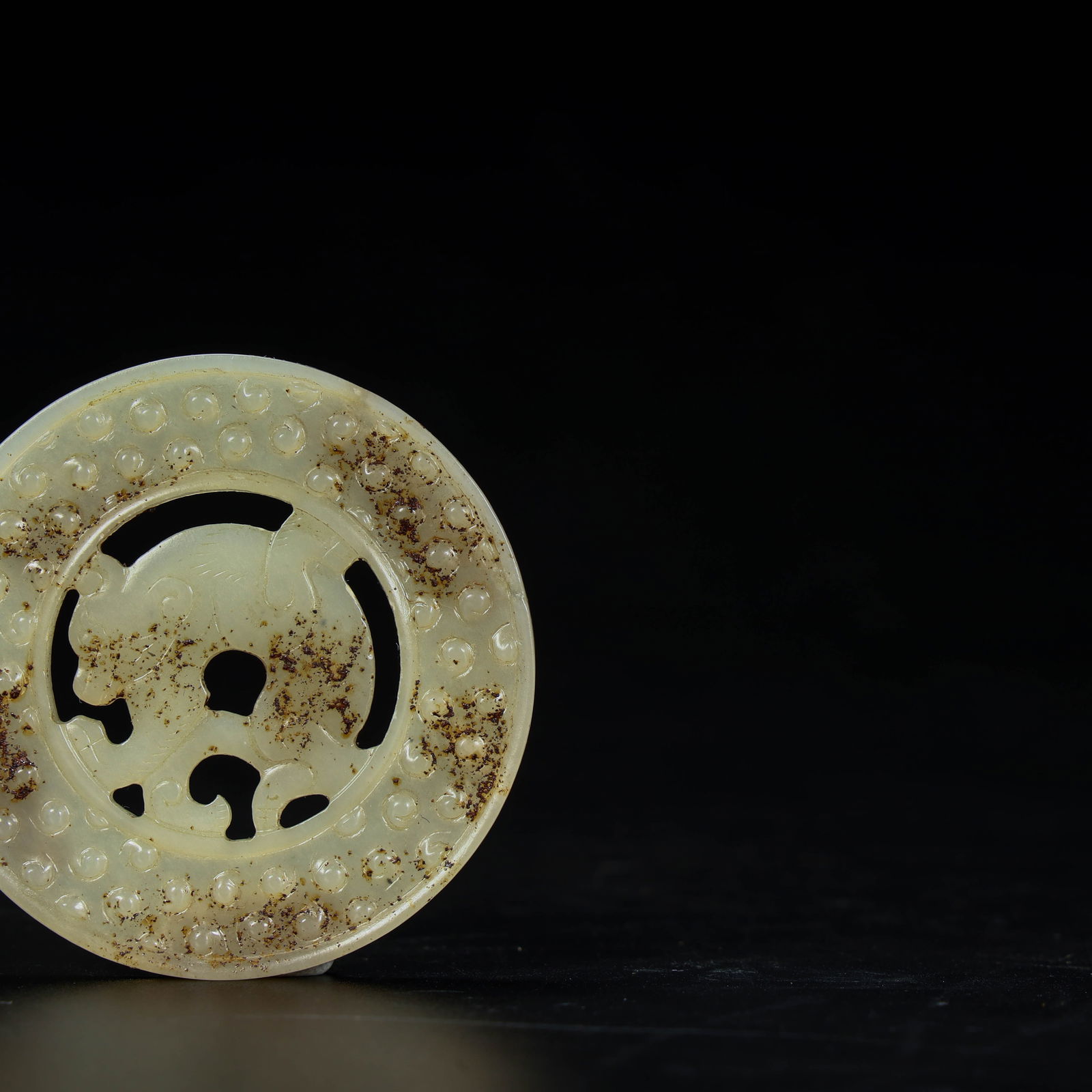 A beautiful hollow dragon valley pattern jade - 5