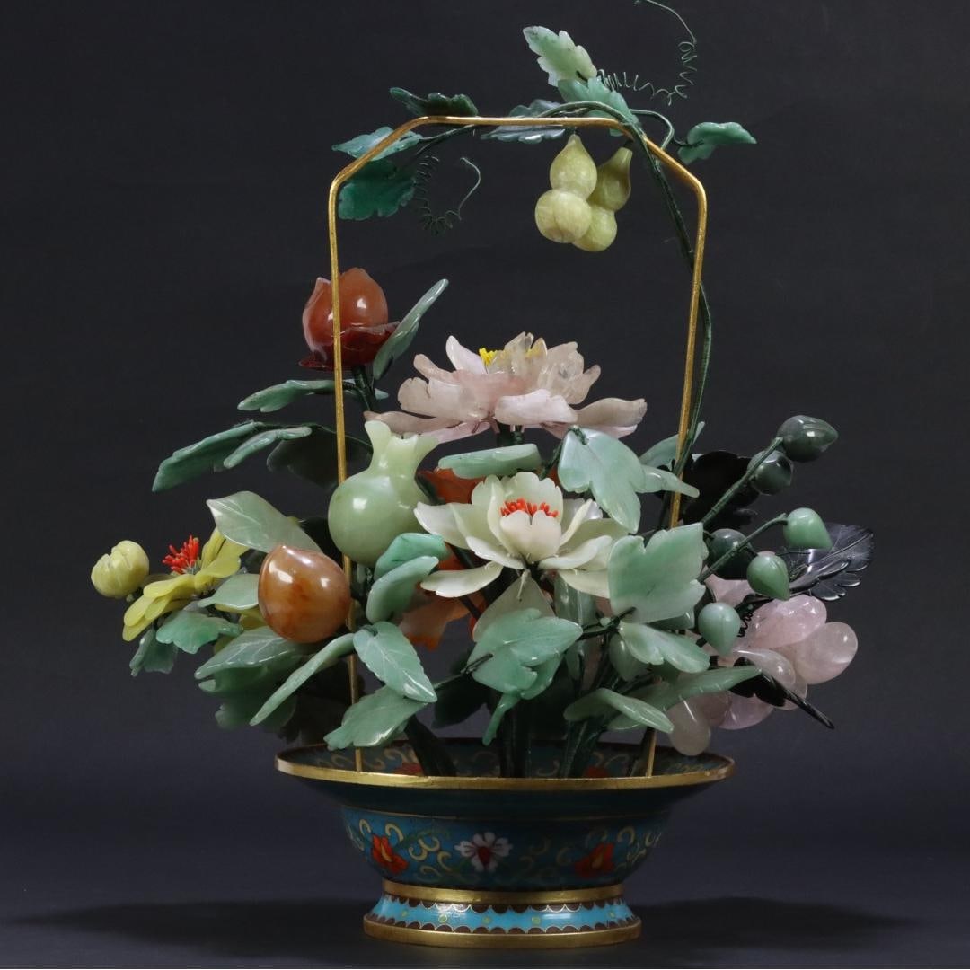 A cloisonné jade bonsai of the Qing Dynasty (1 of 11)