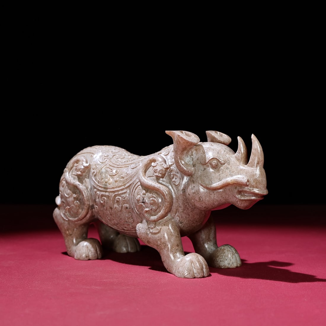 A beautiful Hetian Shengkeng is full of gray skin rhinoceros: The exquisite Hetian Shengkeng is full of gray skin rhinoceroses Size:185x98x65mmW:2999g (The Dimensions Of All Batches Are Manually Measured.If You Need More Detailed Information,