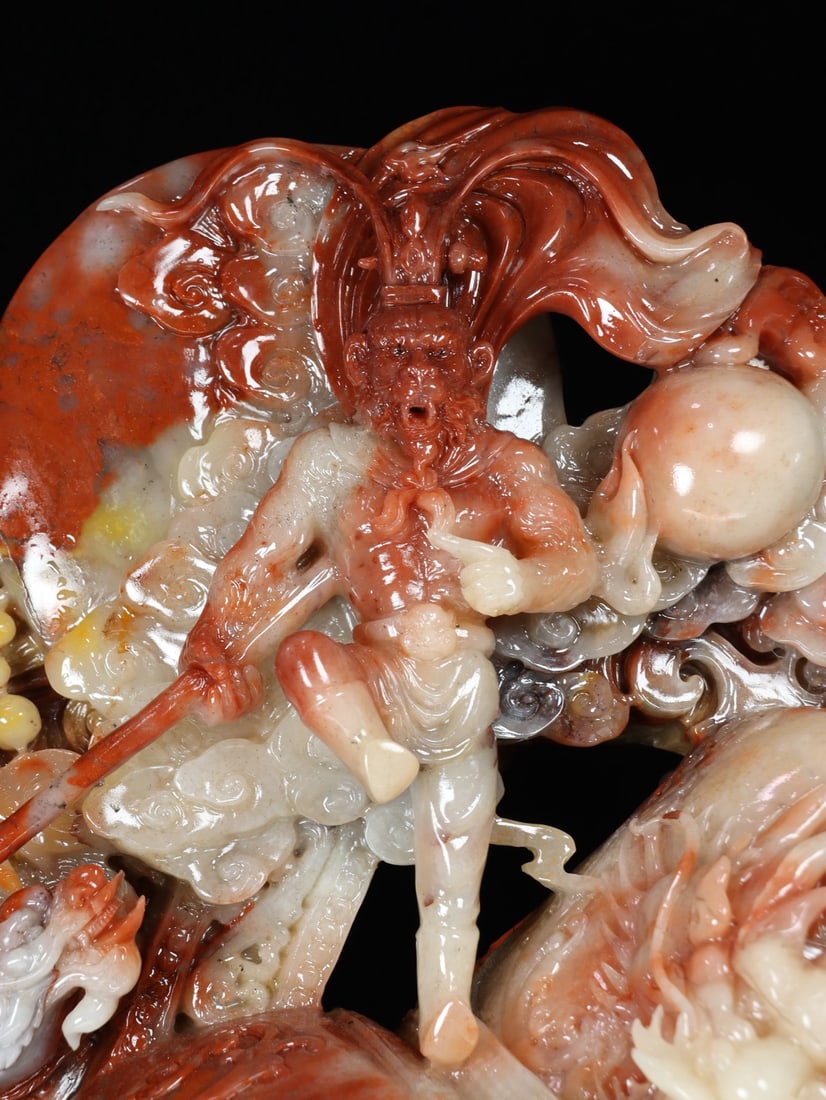 An Exquisite Shoushan Stone Dragon Pattern Ornament - 4