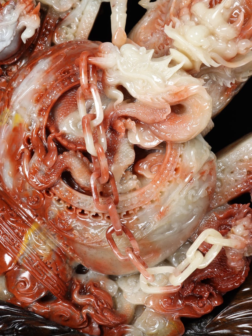 An Exquisite Shoushan Stone Dragon Pattern Ornament - 5