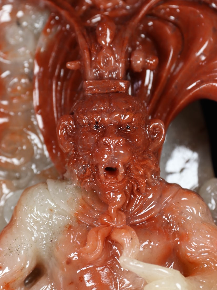 An Exquisite Shoushan Stone Dragon Pattern Ornament - 8