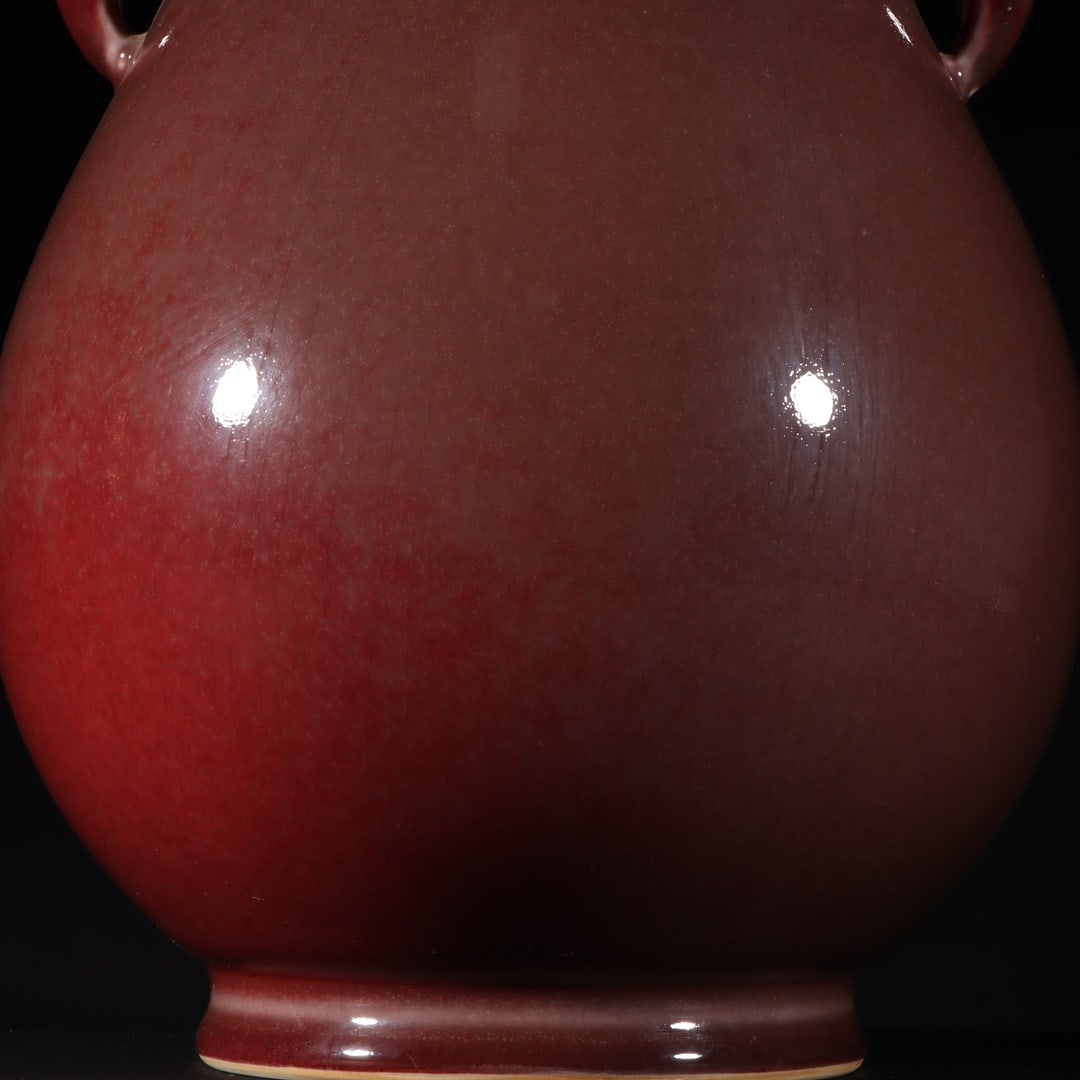 An Exquisite Ji Red Glazed Double-Ears Vase - 3