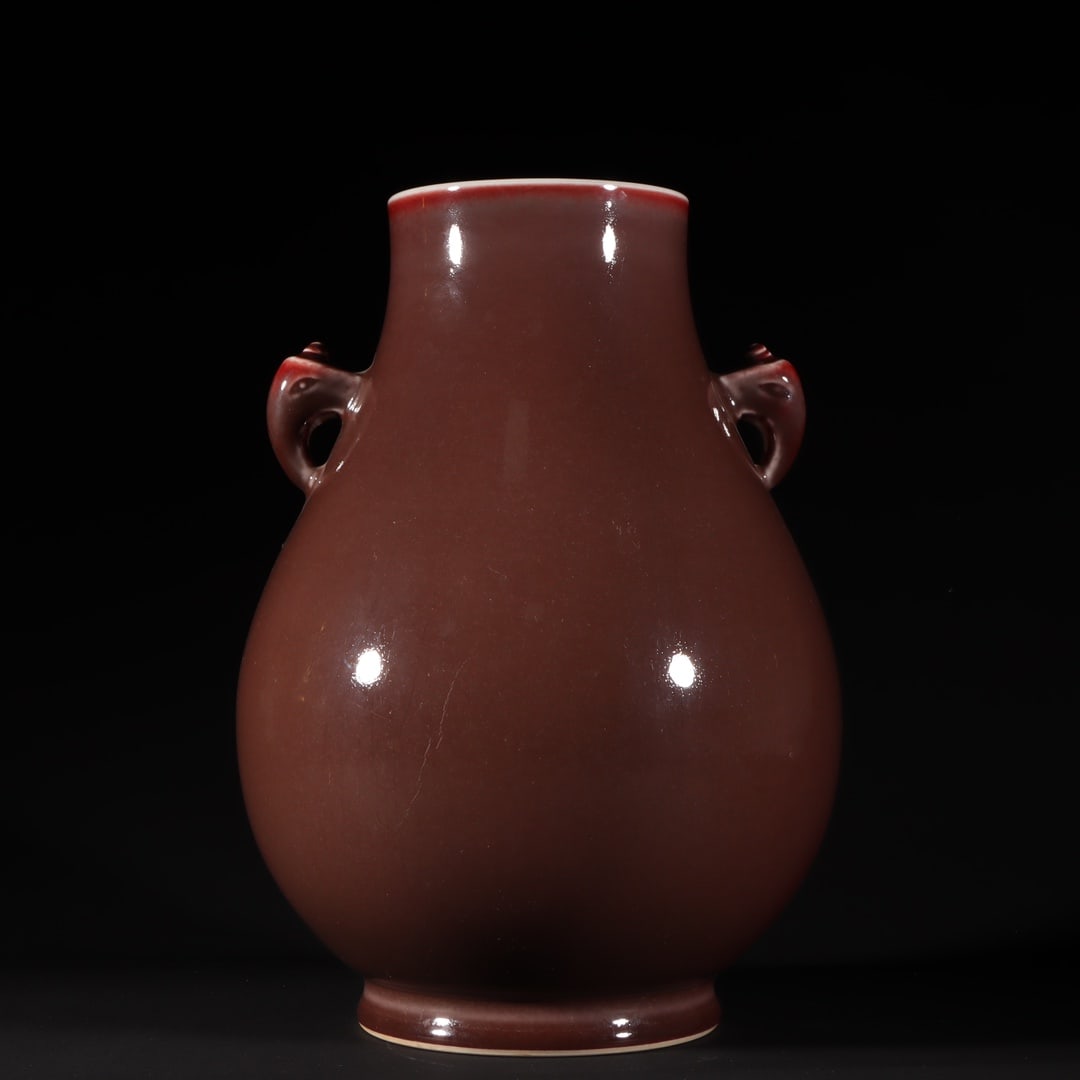 An Exquisite Ji Red Glazed Double-Ears Vase - 5