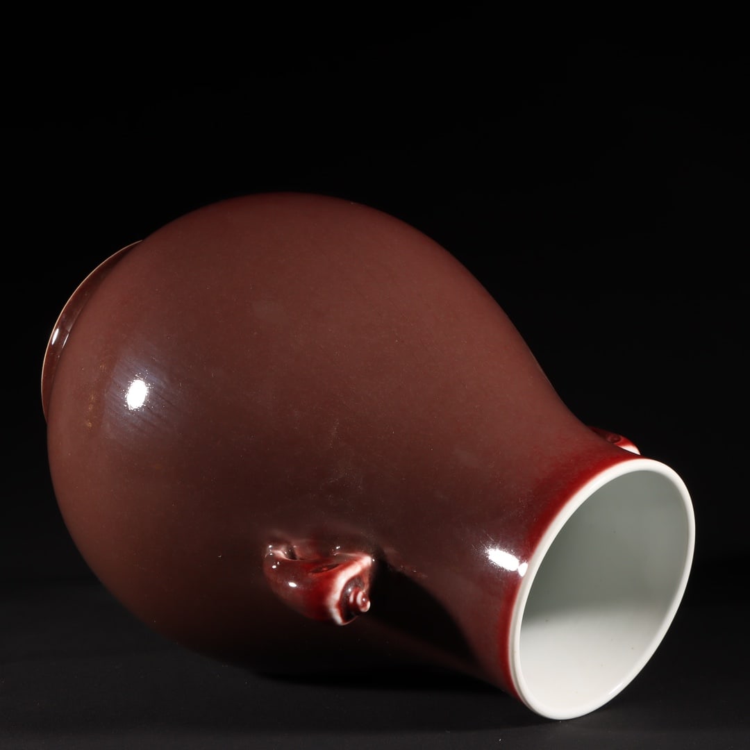 An Exquisite Ji Red Glazed Double-Ears Vase - 7