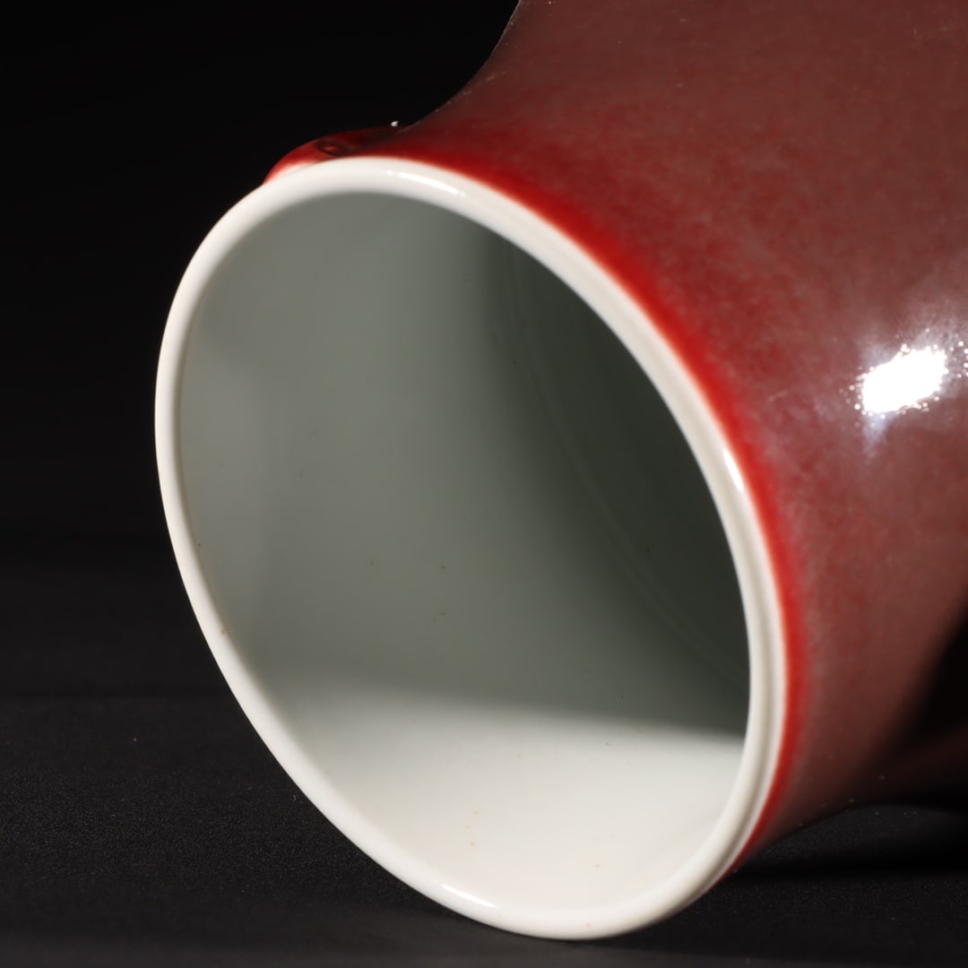 An Exquisite Ji Red Glazed Double-Ears Vase - 8
